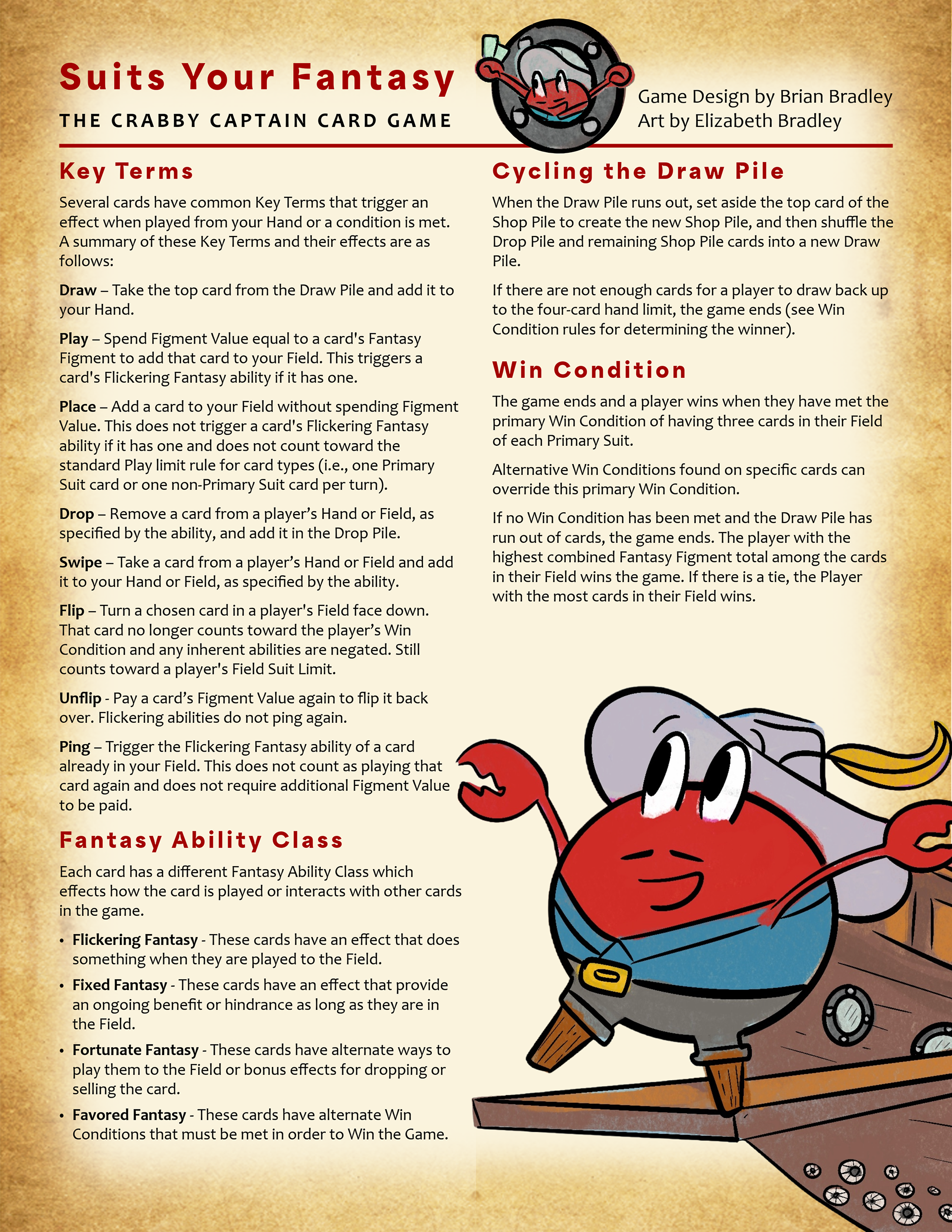 Game Instruction Sheet