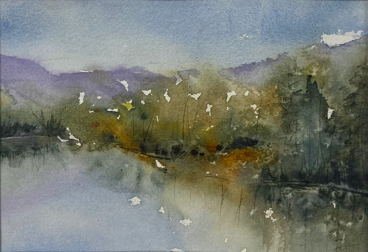 "Still Morning" - 9"x5" watercolor