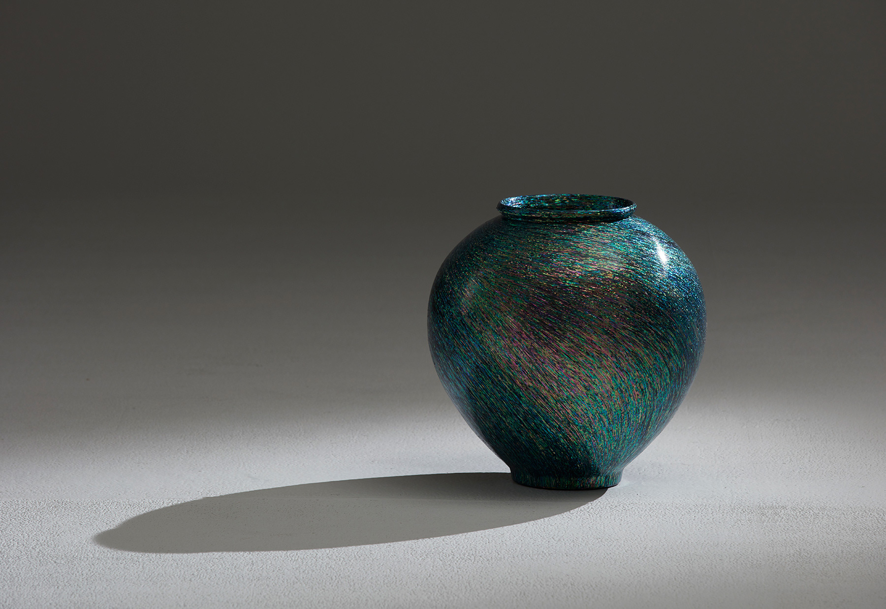 Moon Jar with mother of pearl by Jian Yoo