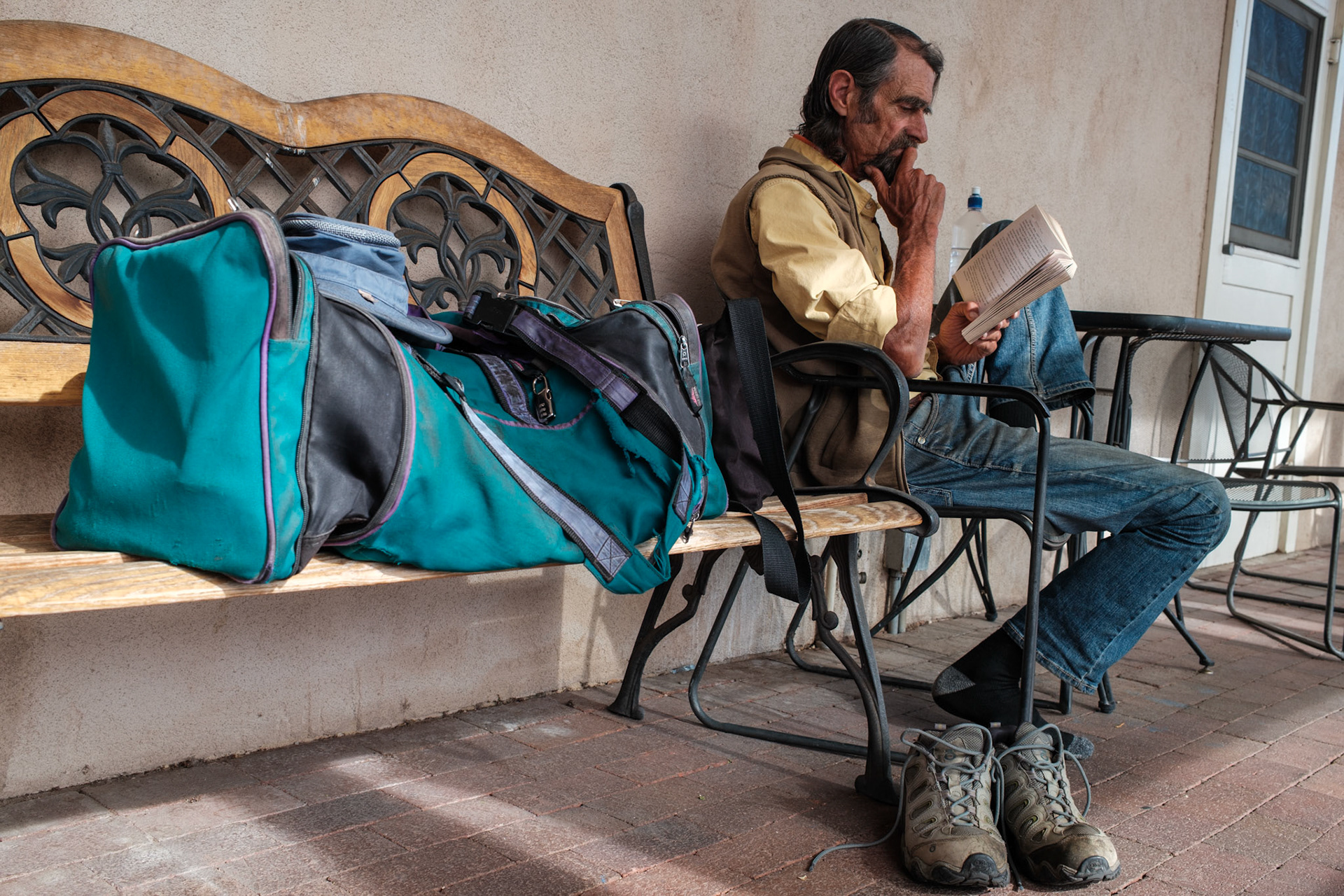Outside the Travel Bug restaurant, Santa Fe