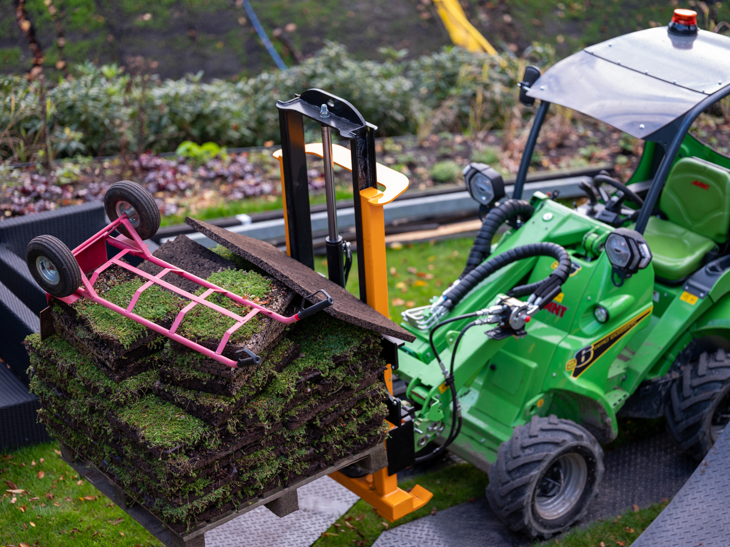 Sedumdak en groen op biobases materiaal