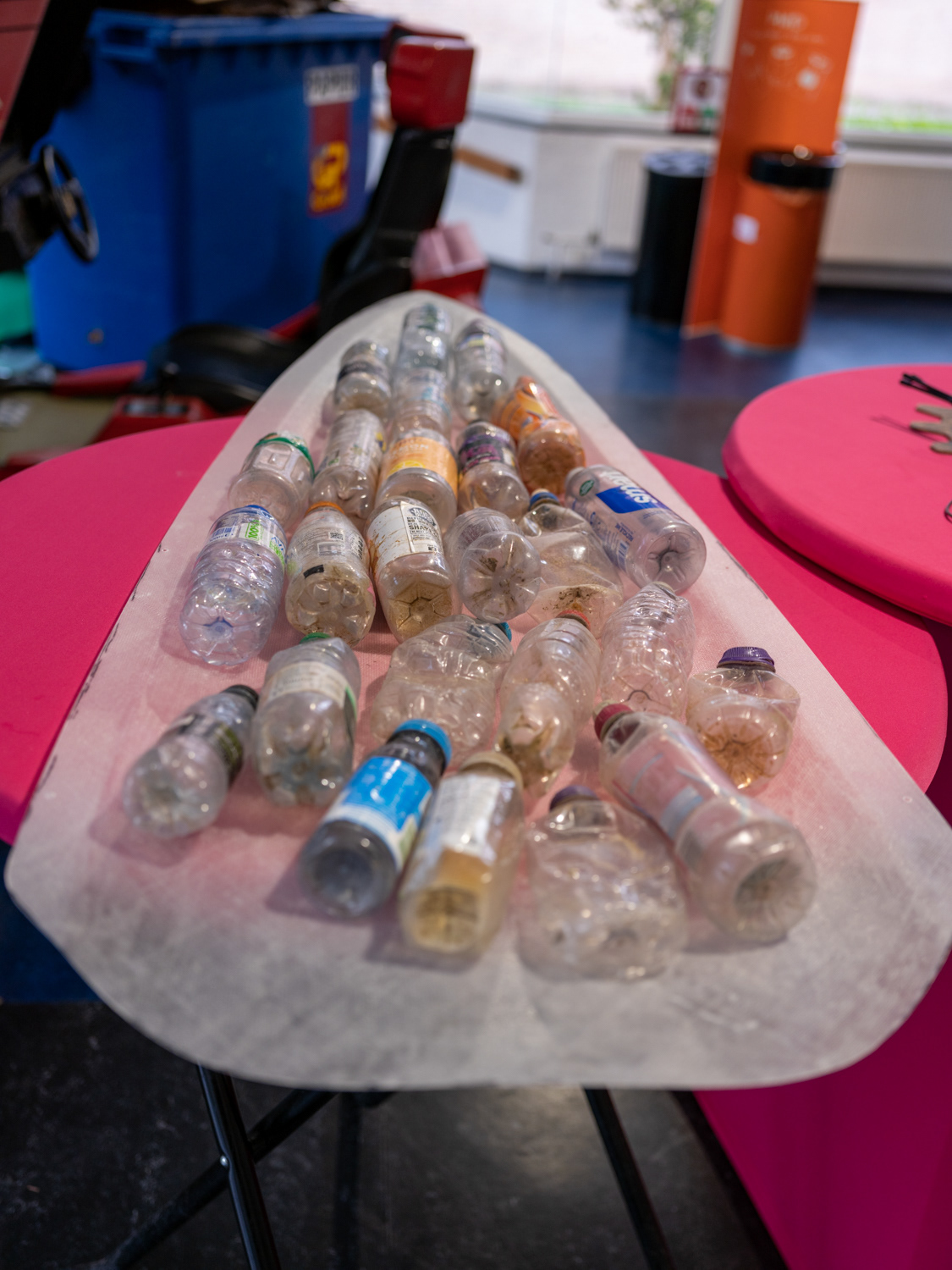 De matrix met de zwerfvuil flesjes, innovatielab, InHolland Alkmaar