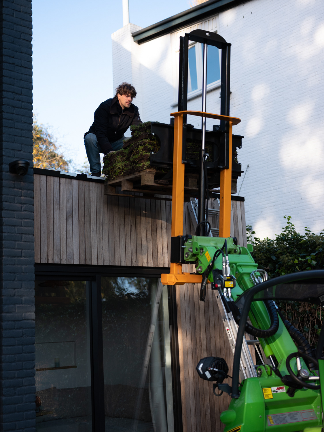 Sedumdak en groen op biobases materiaal