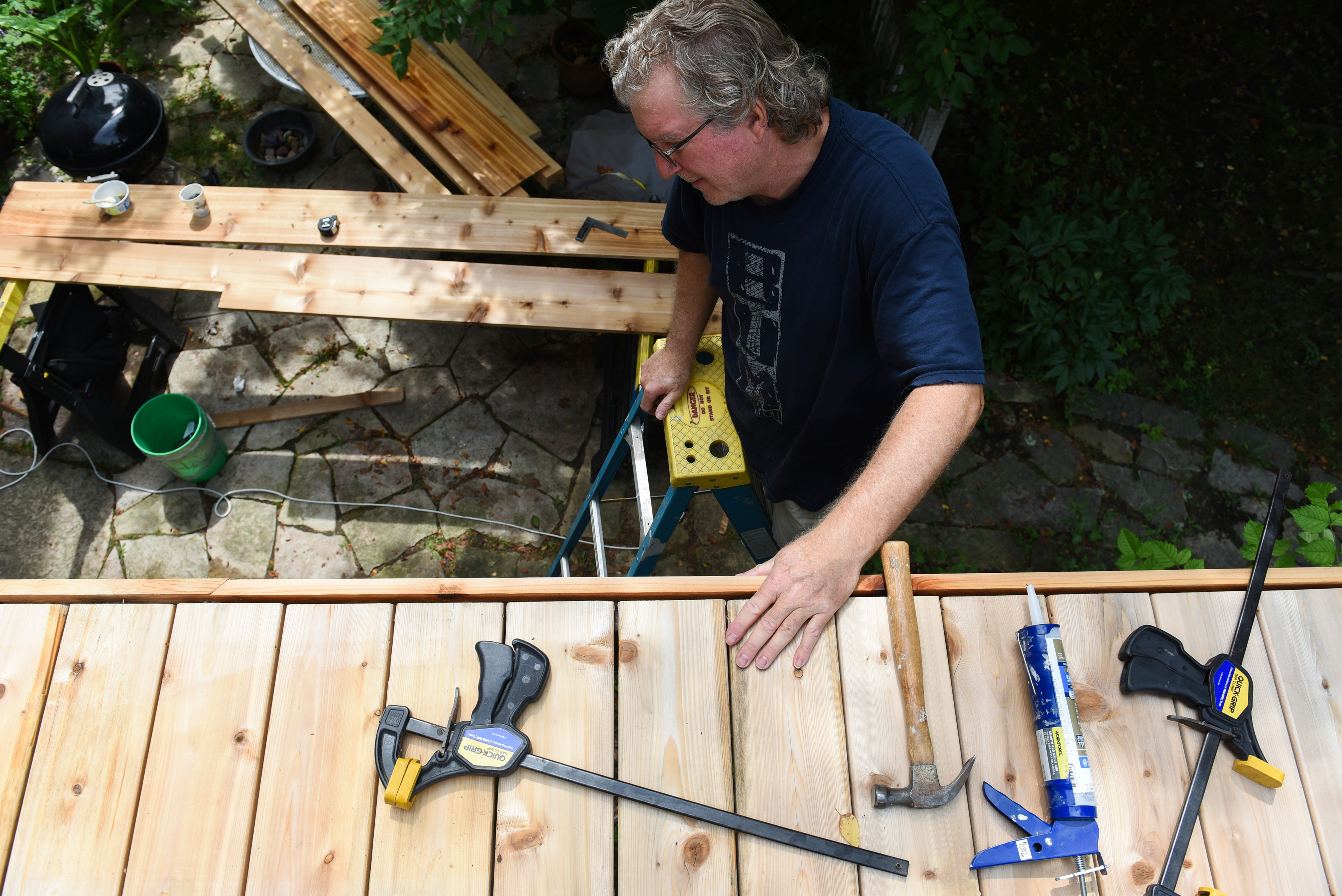 Deck work - August 15, 2020 – Eden Prairie, MN || Dad works on the deck in our backyard, his latest big home improvement project.