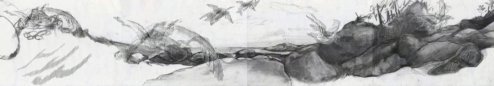 Drawing of "A fable of a fable ‹Black-tailed gull›", 2022