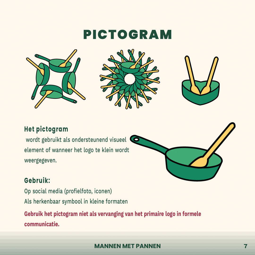 Vector construction of the existing Mannen met Pannen logo, preserving its original characters and recognisable style.