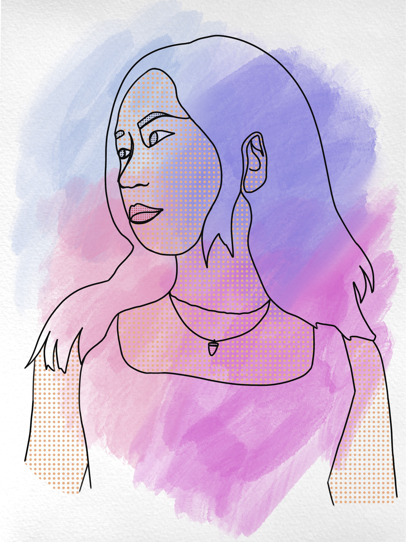 potential dotting/Pop Art on the face