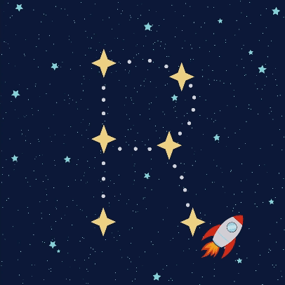 Constellation Letter R as a gif