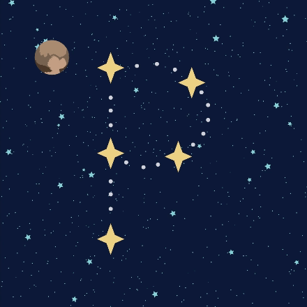 Constellation Letter P as a gif