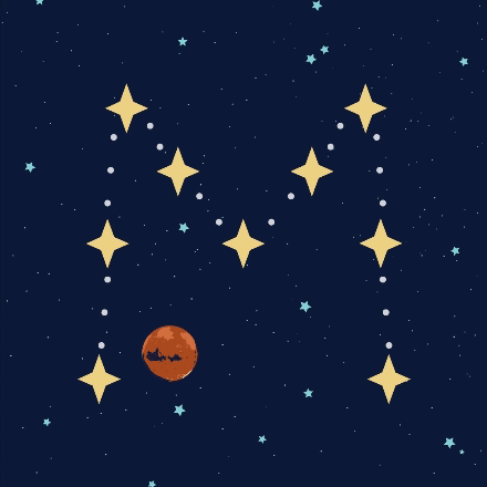 Constellation Letter M as a gif
