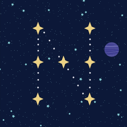 Constellation Letter N as a gif