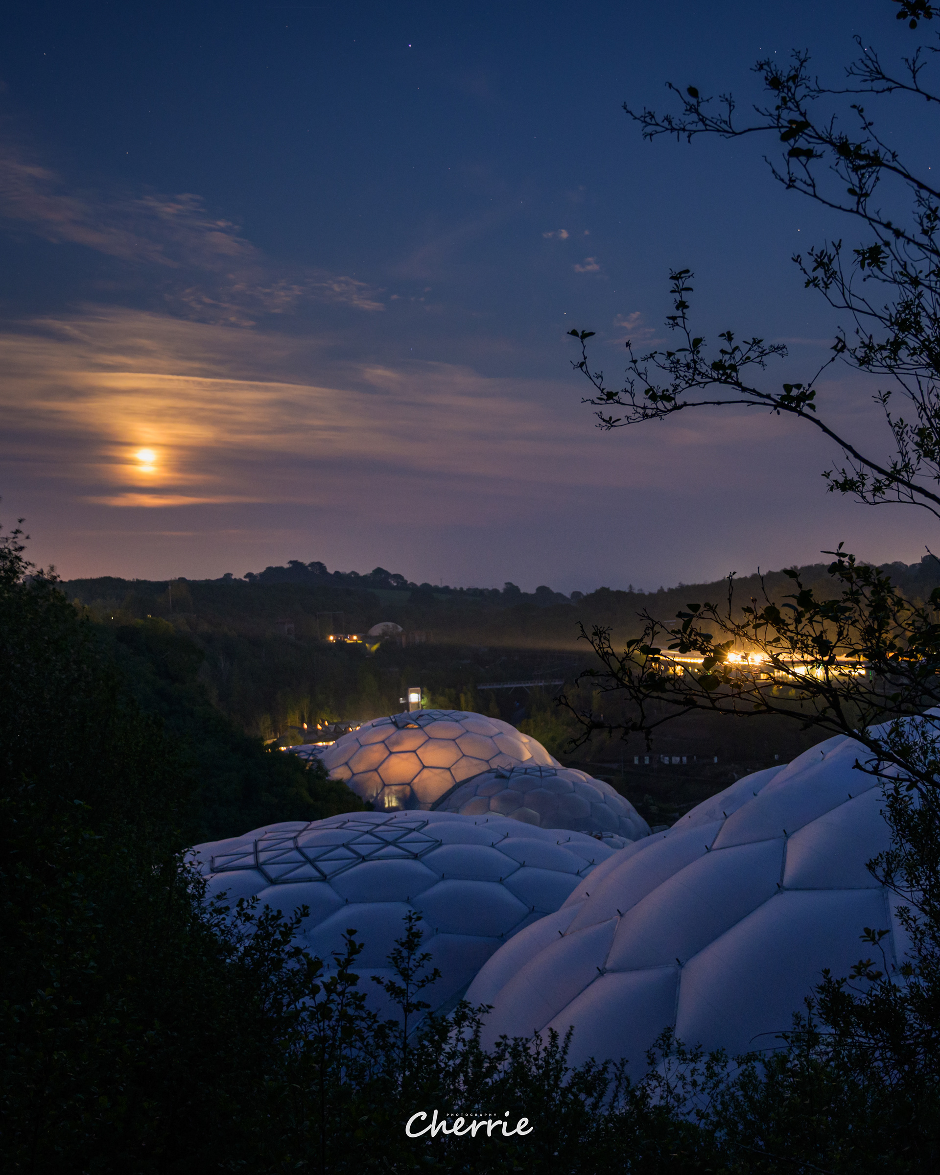 Flower Moon Over Eden Project Biomes