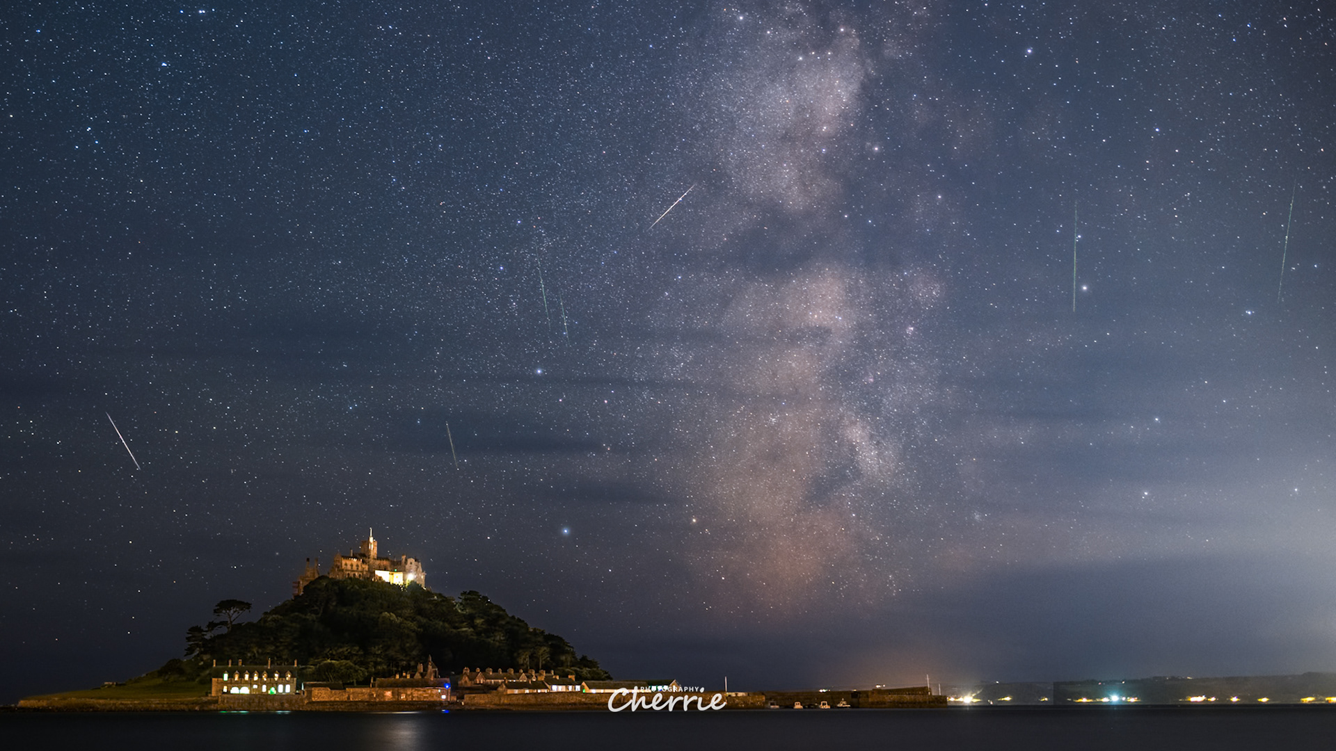St Michaels Mount Under The Perseid's Meteor Shower