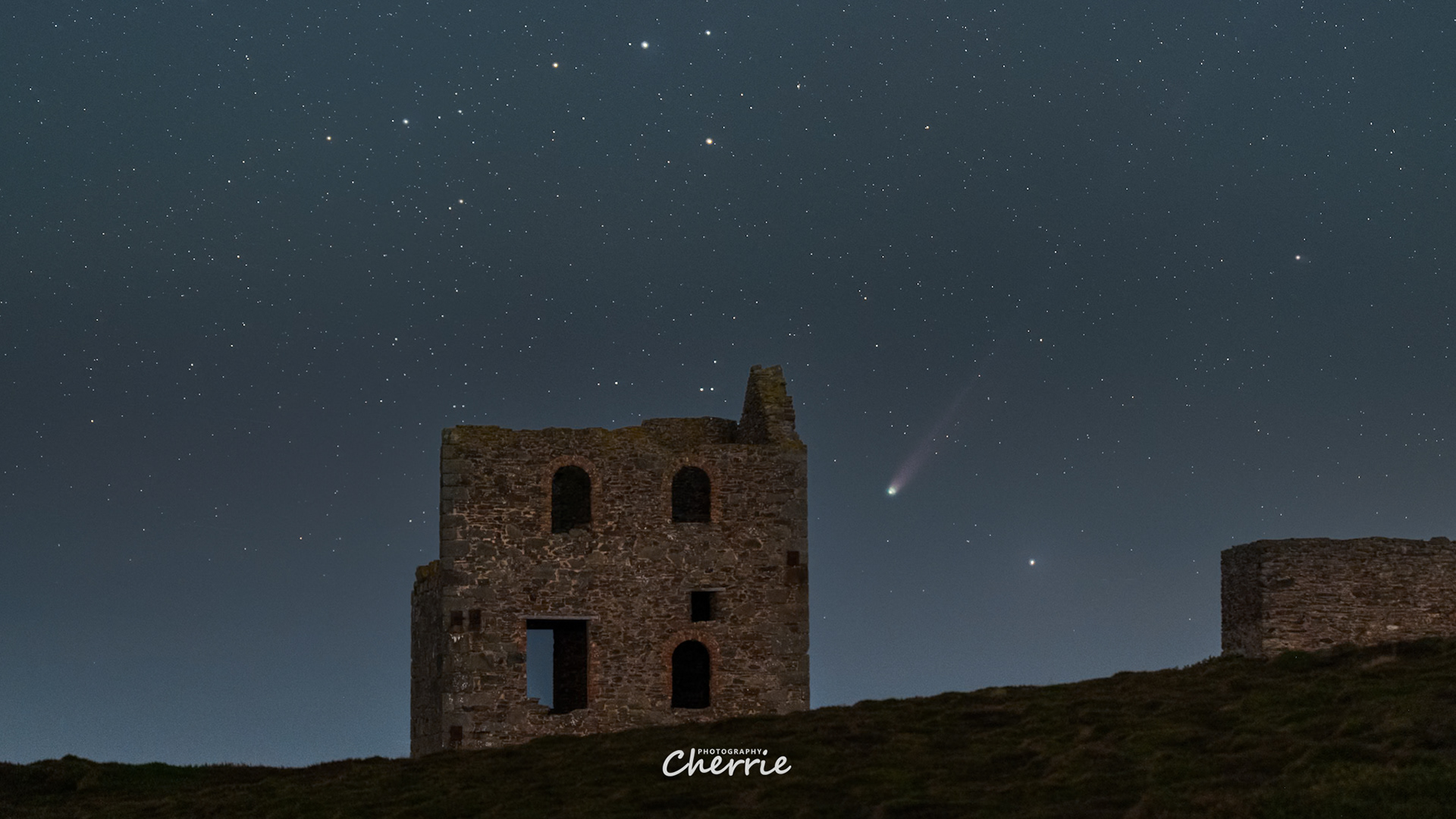 Comet Lemmon Over Cornish Tin Mine Wheal Coates