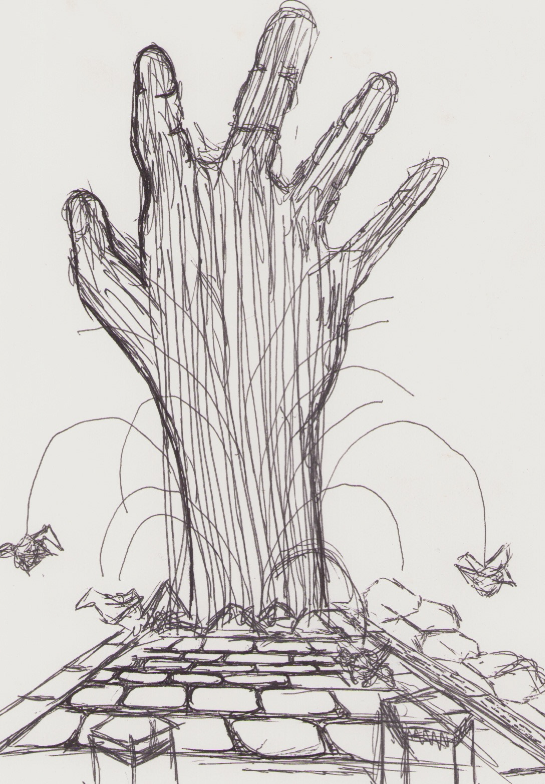 Red Hand of an Angry God Concept Sketches