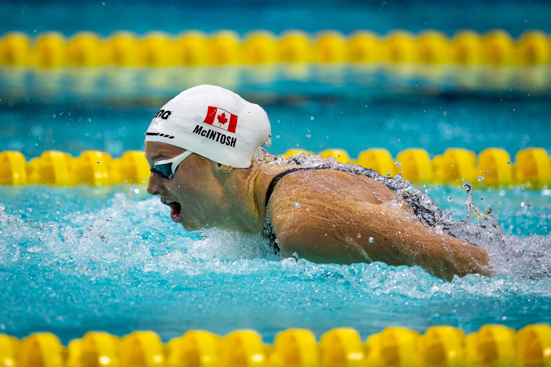 Summer McIntosh pendant les Essais canadiens de natation, 2026.