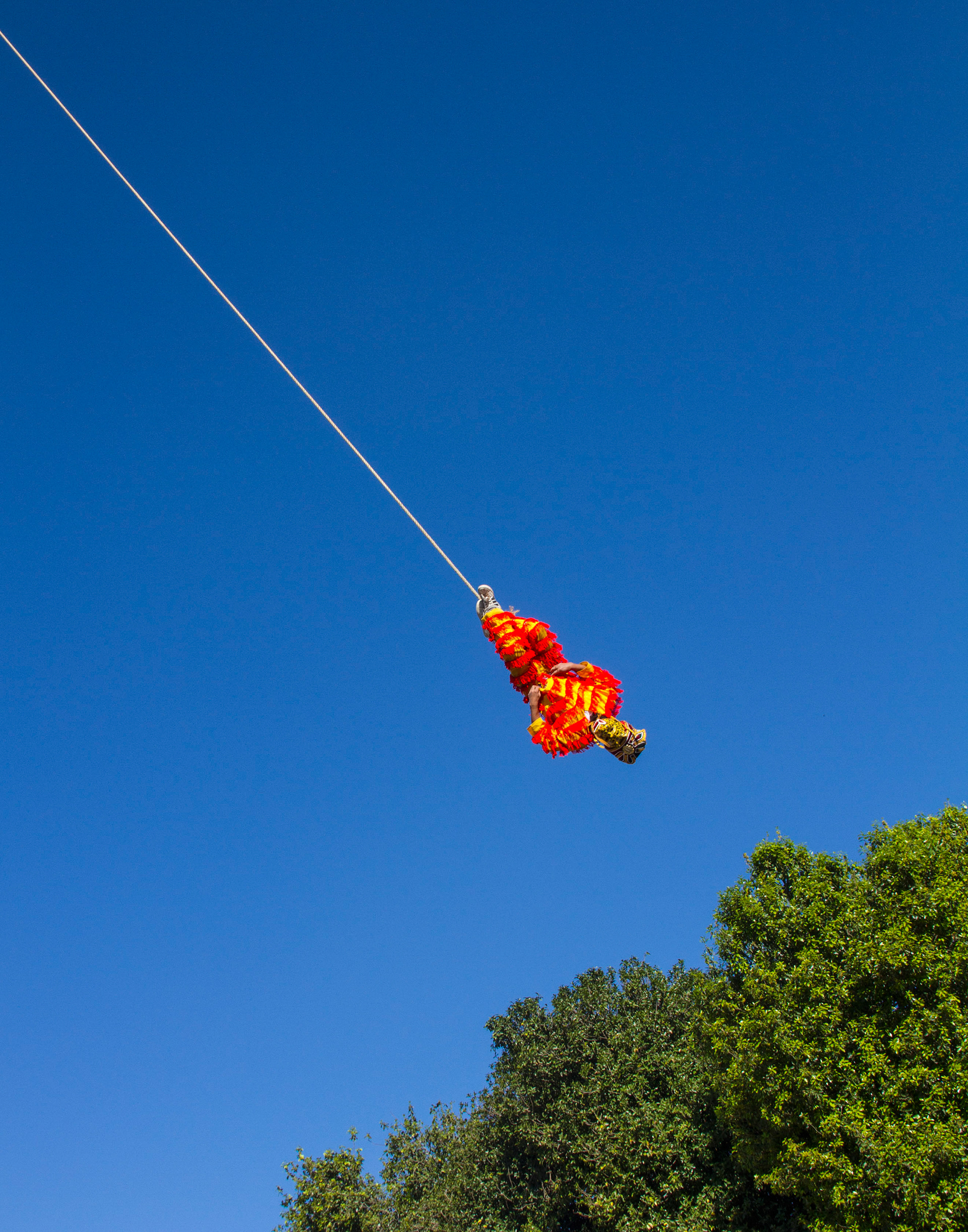Palo volador durante Celebración de Santo Tomas Apóstol, Chichicastenango, Quiche