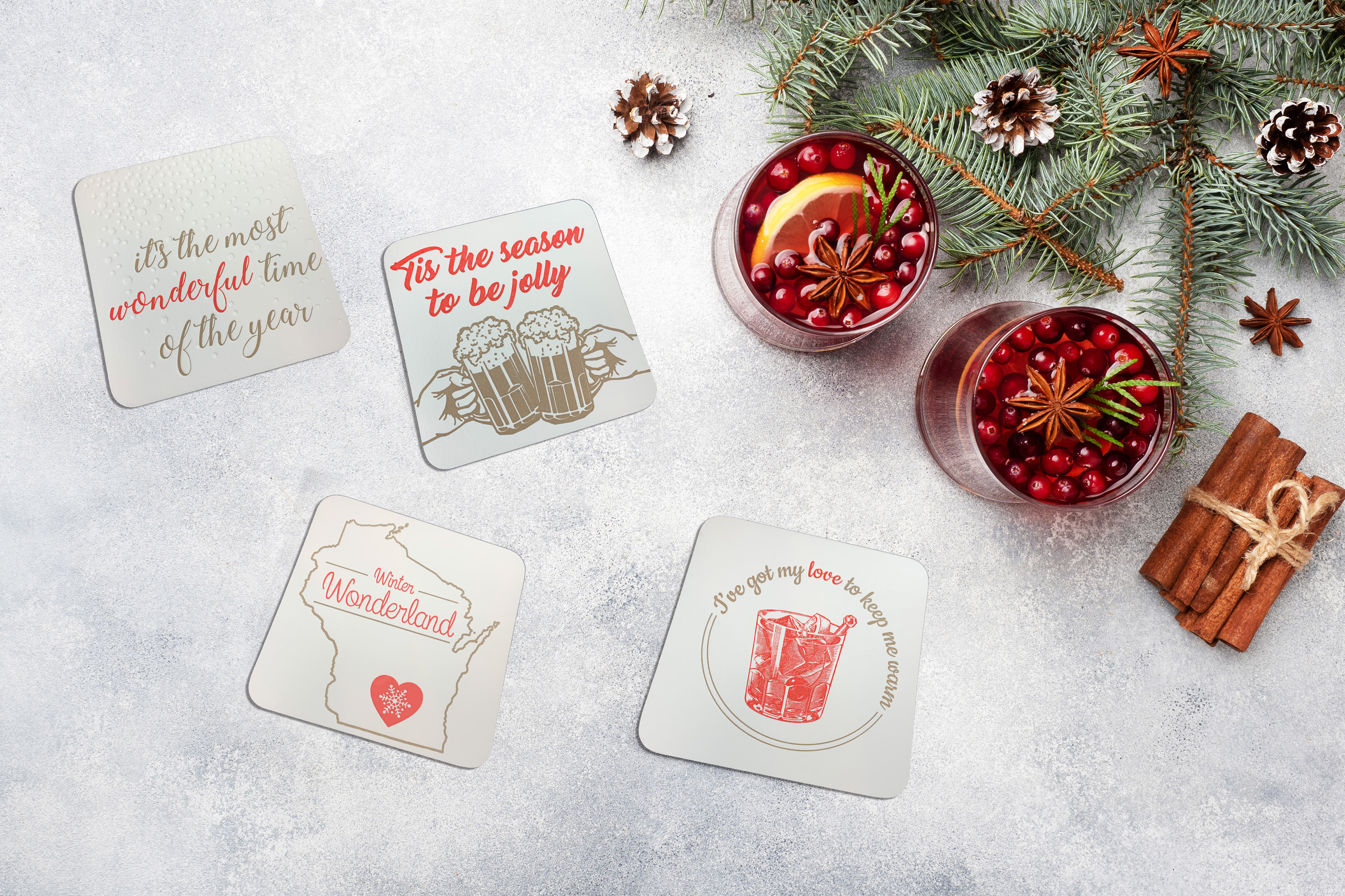 4-piece Holiday Coasters