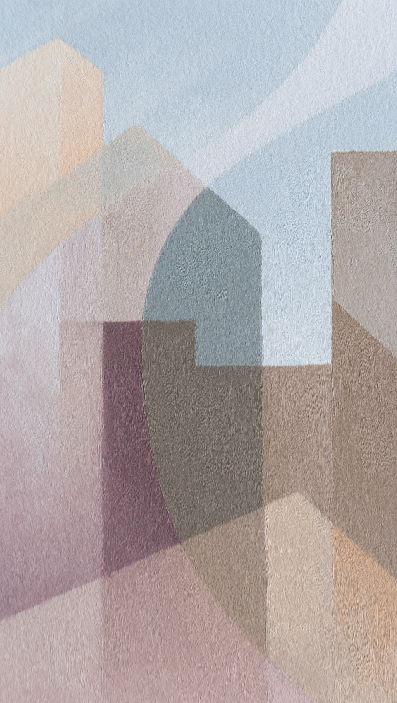 Santa Anas 1, oil on paper, 3" x 6", 2018
