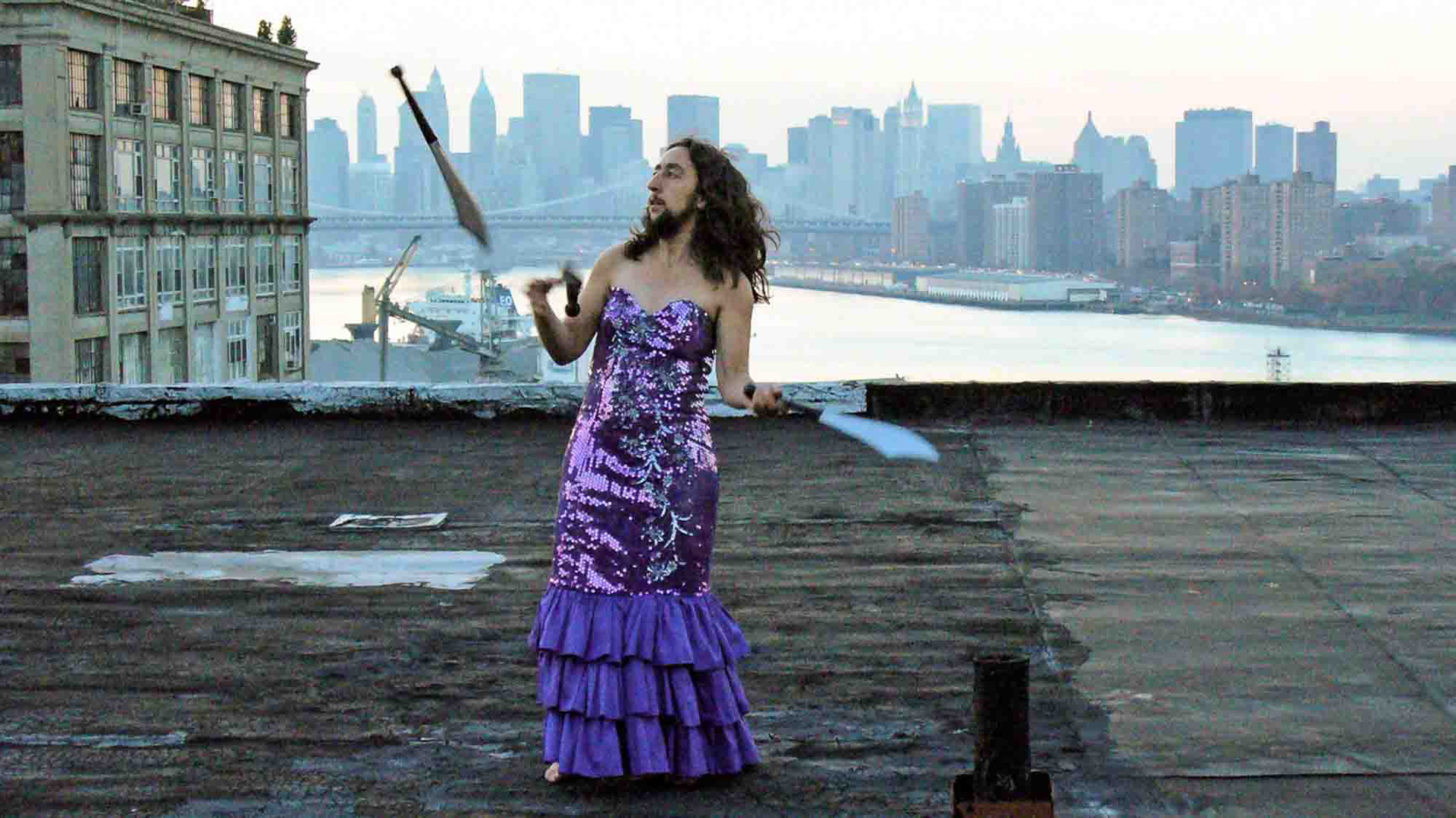Vanity Insanity. juggling on a Williamsburg rooftop, Brooklyn 2006