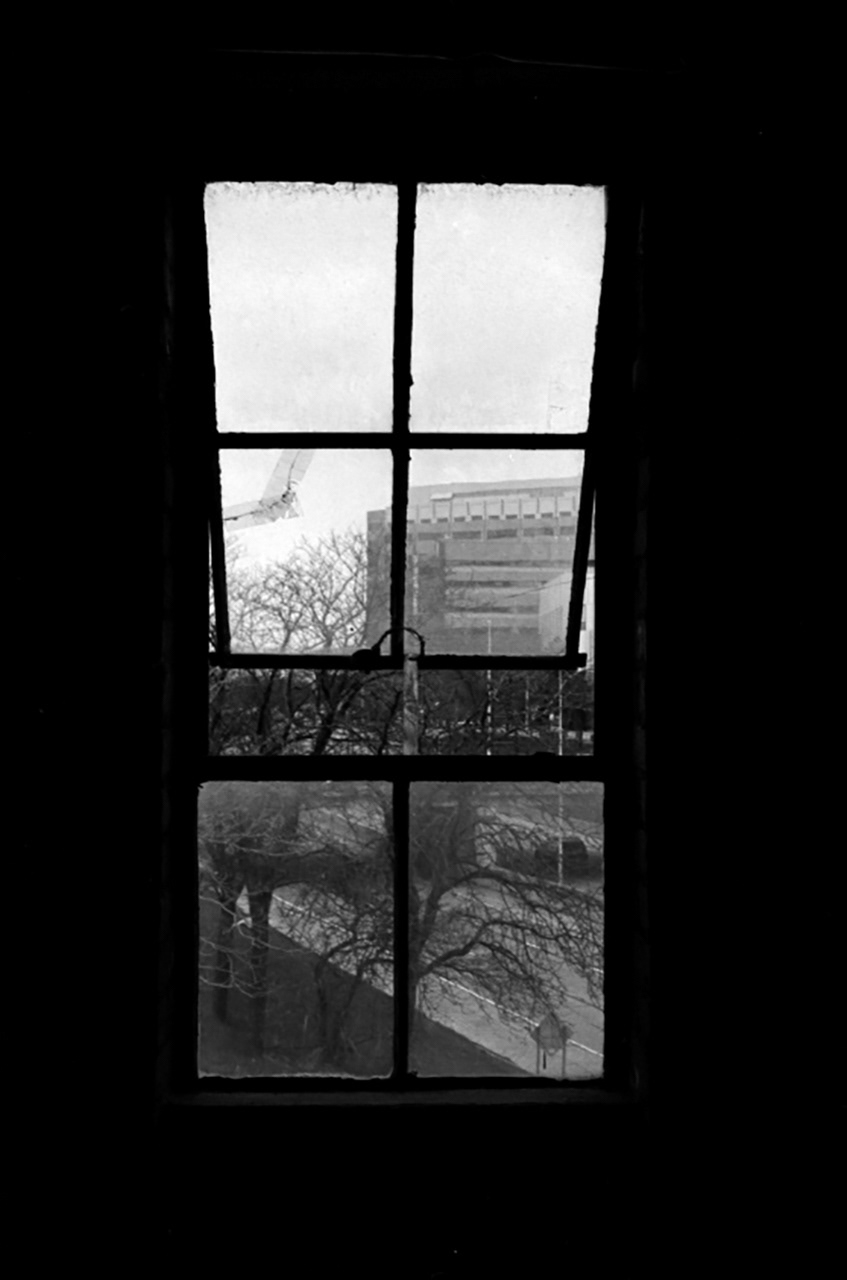 John K. King Used & Rare Book Store window, analog film Detroit MI 2018