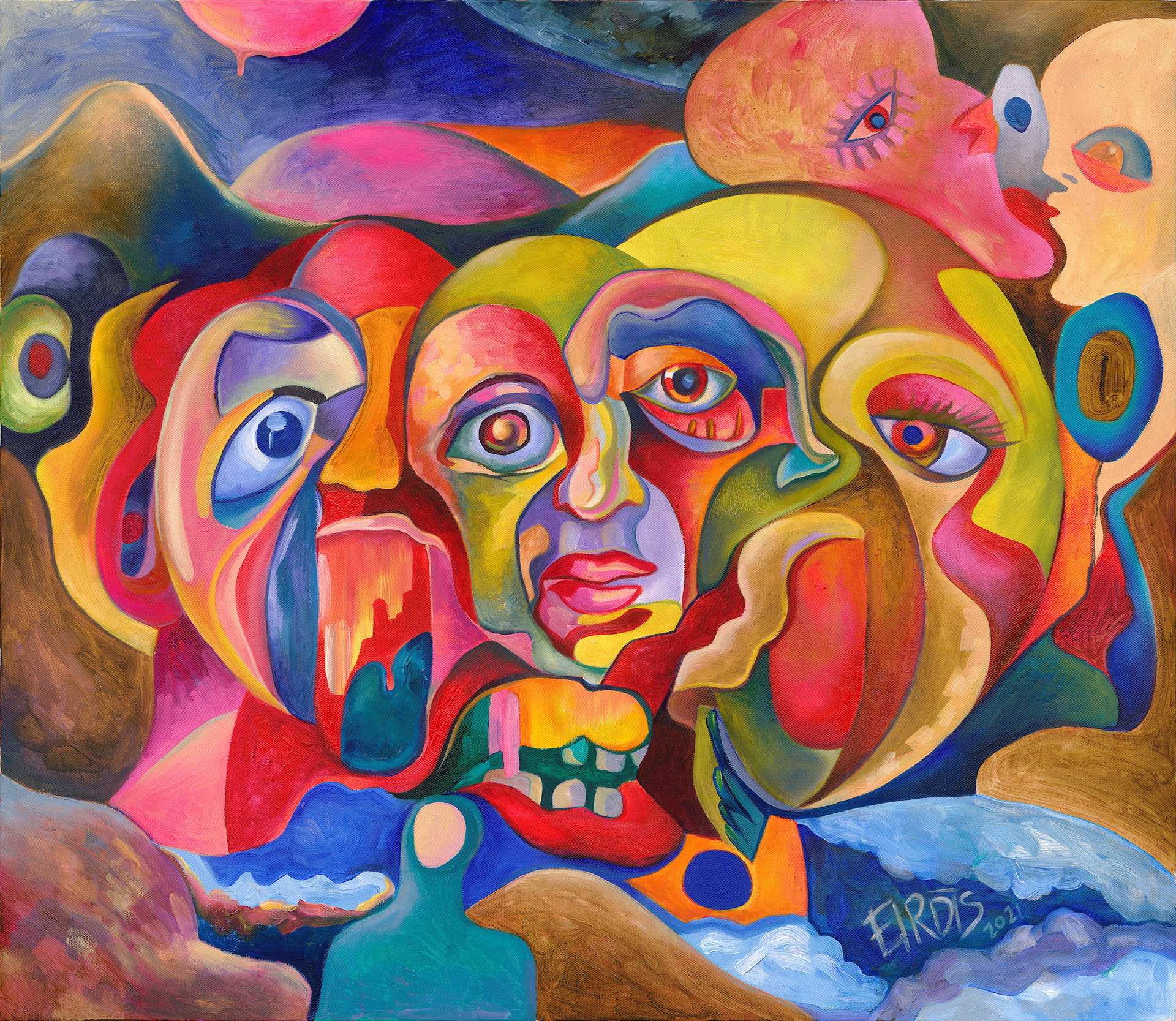 MUDDY BUBBLE - Oil on Canvas - (2010 - 2021) - 50 x 70cm