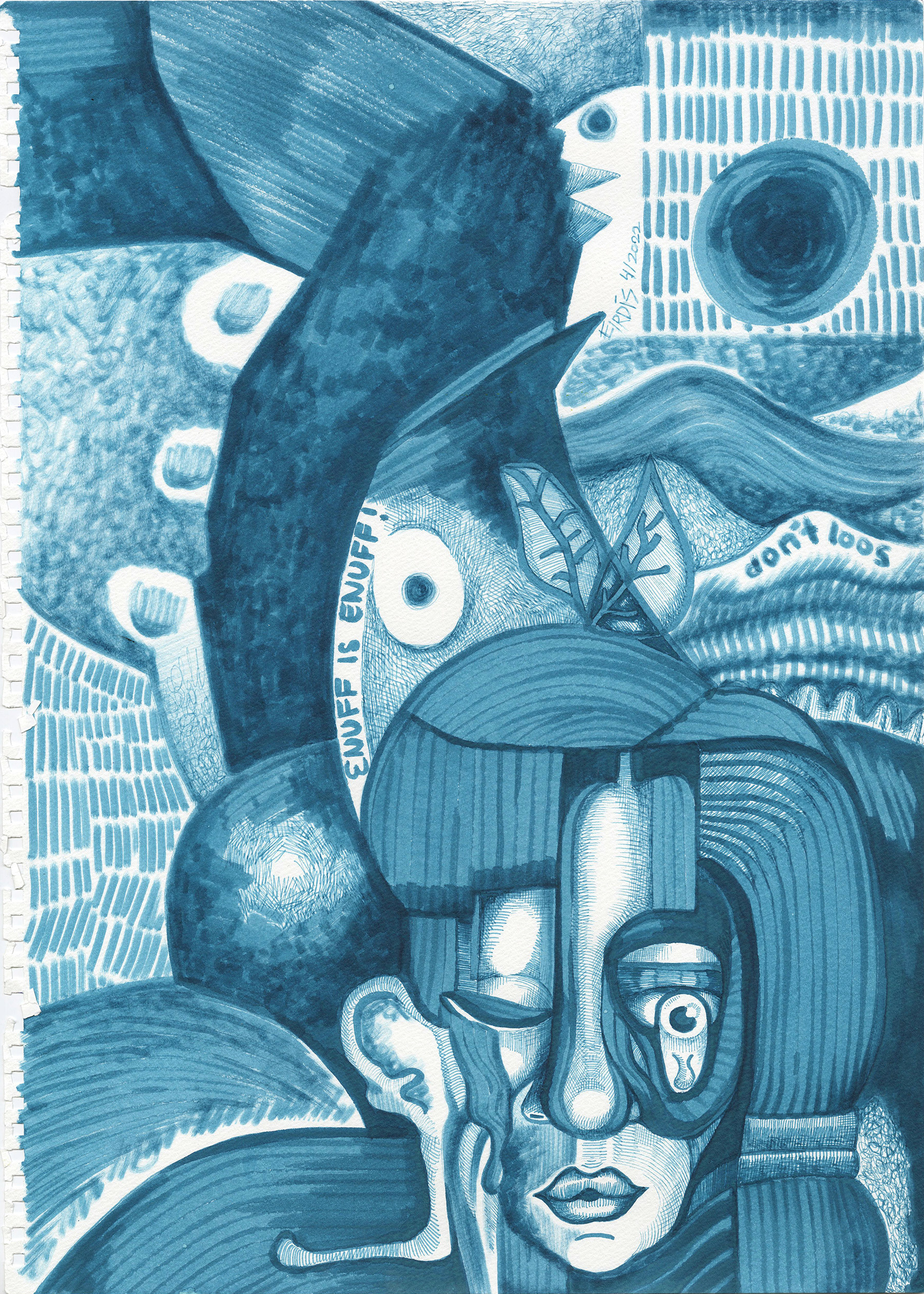 ENUFF IS ENUFF - Pen on Paper - 2022 - 42 x 30cm