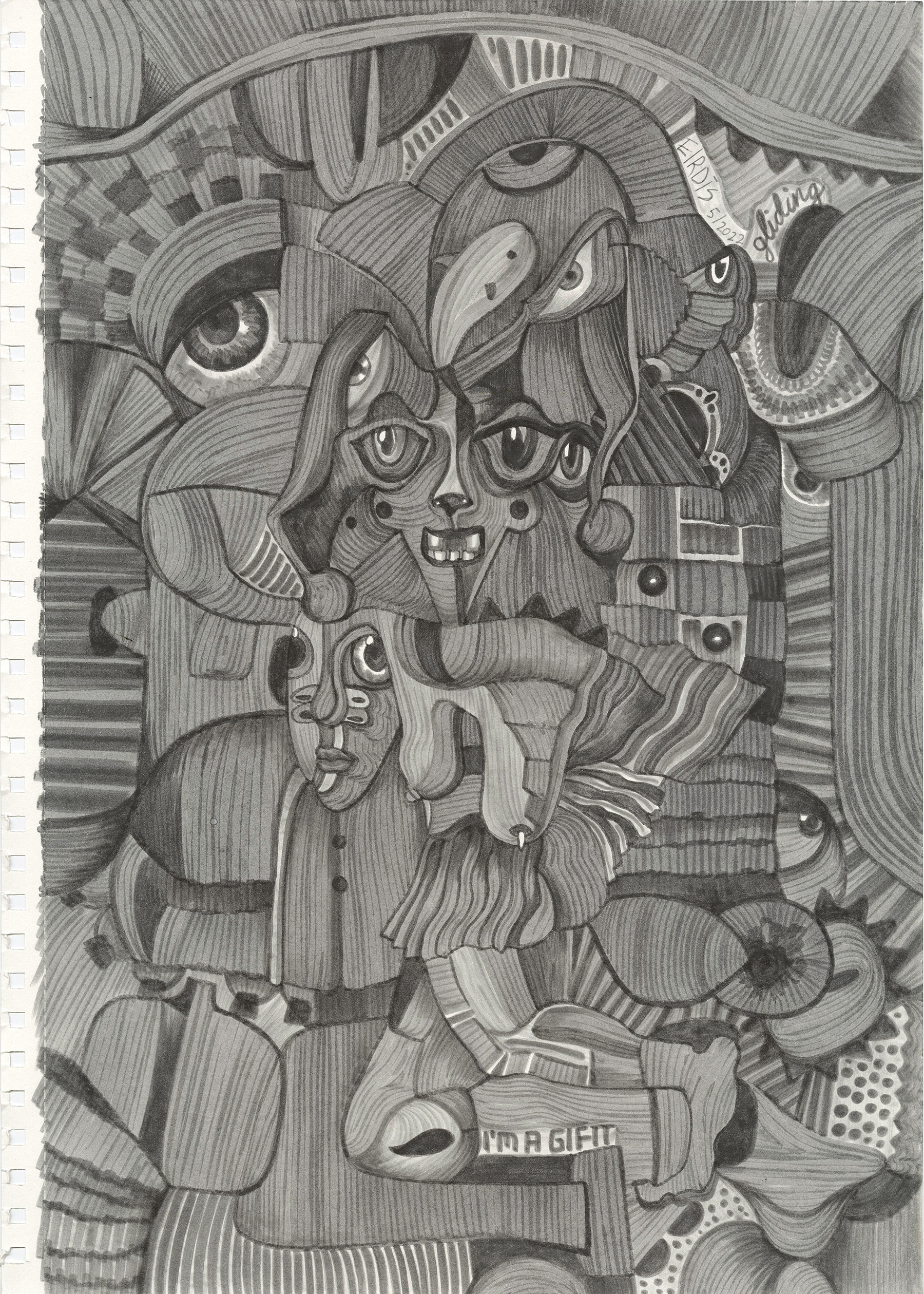 MECHANICAL - Pen on Paper - 2022 - 42 x 30cm