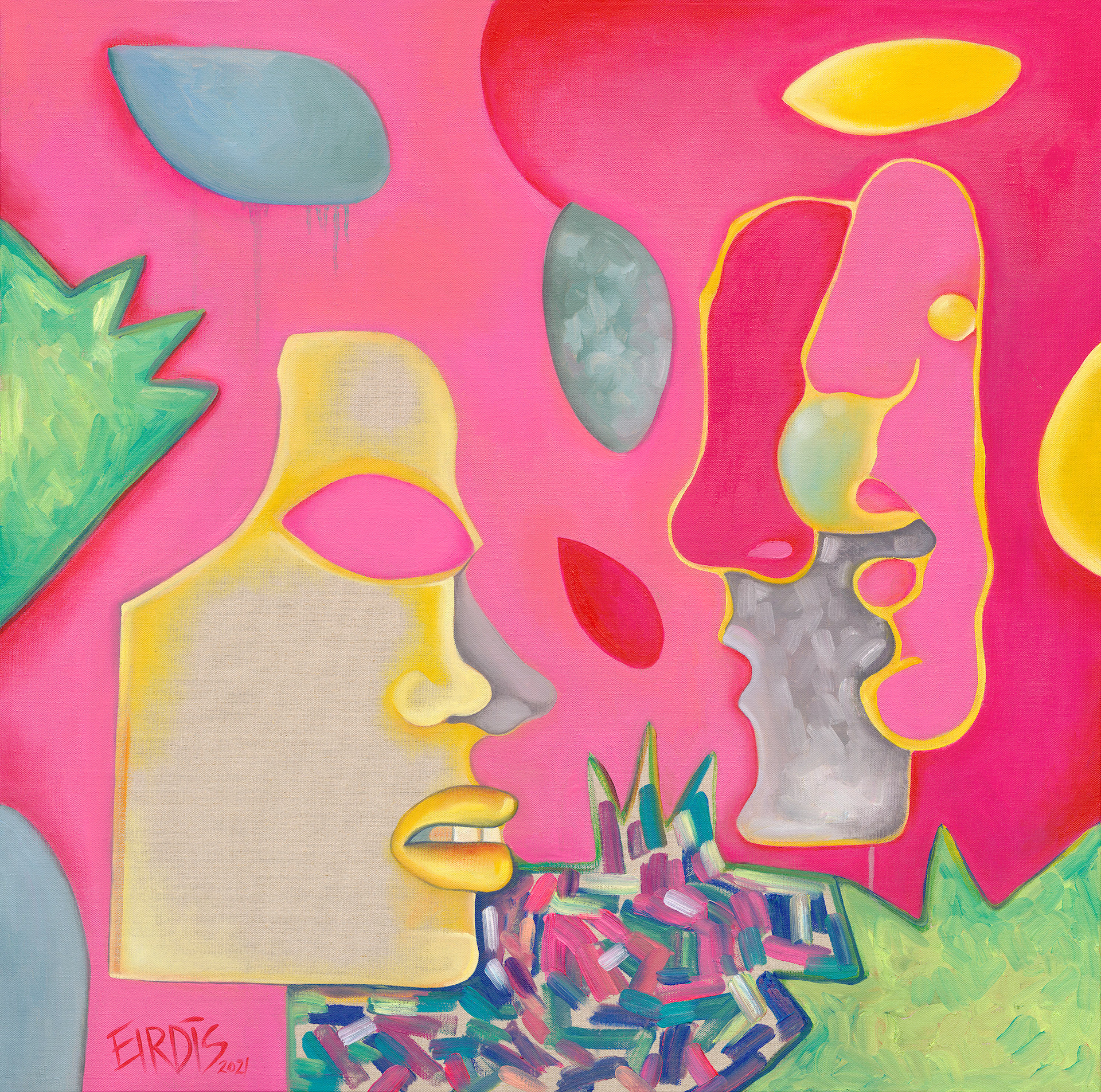 CHIT CHAT - Oil on Canvas - 2021 - 100 x 100cm