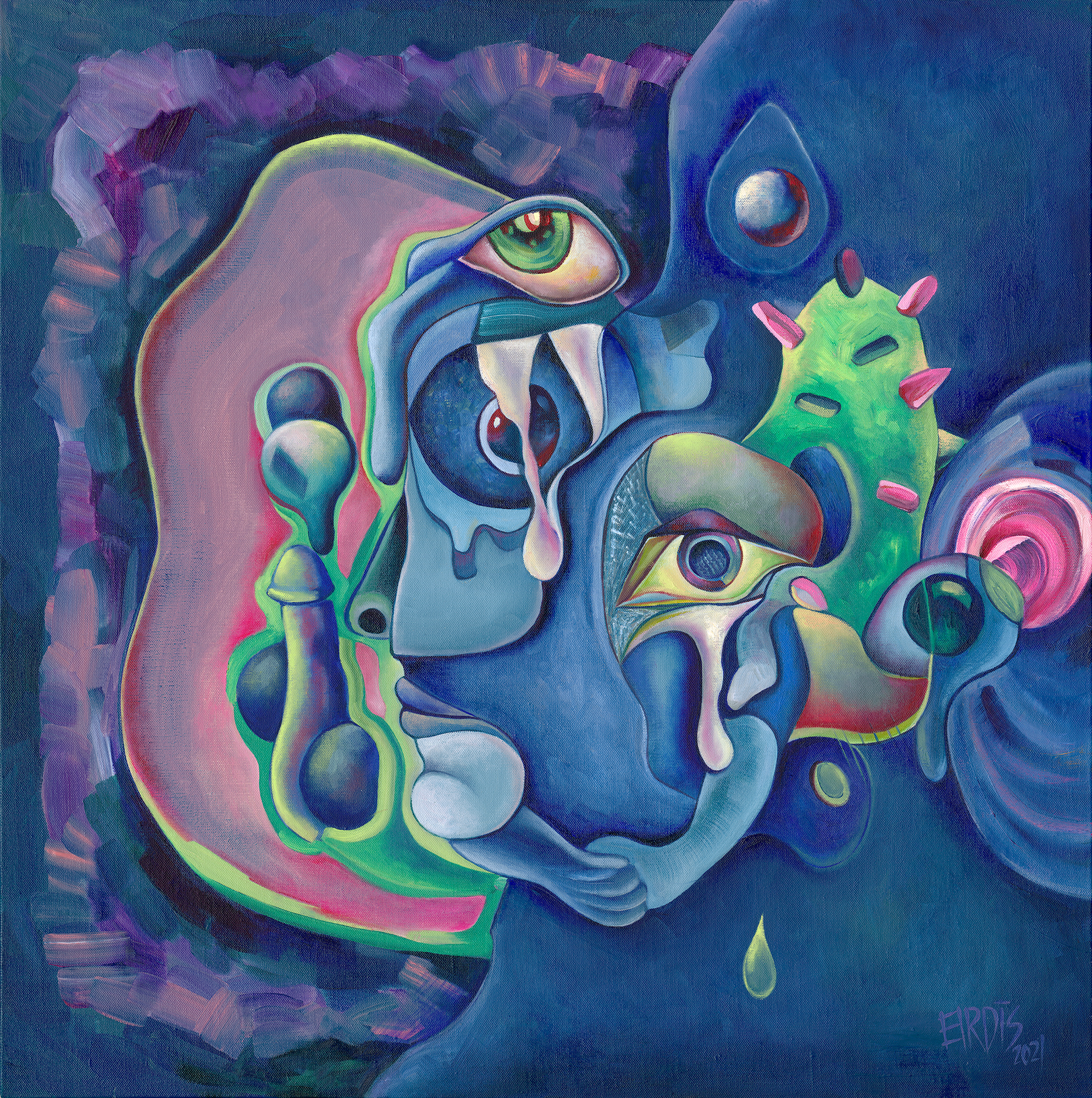 FALLING APART - Oil on Canvas - 2021 - 100 x 100cm