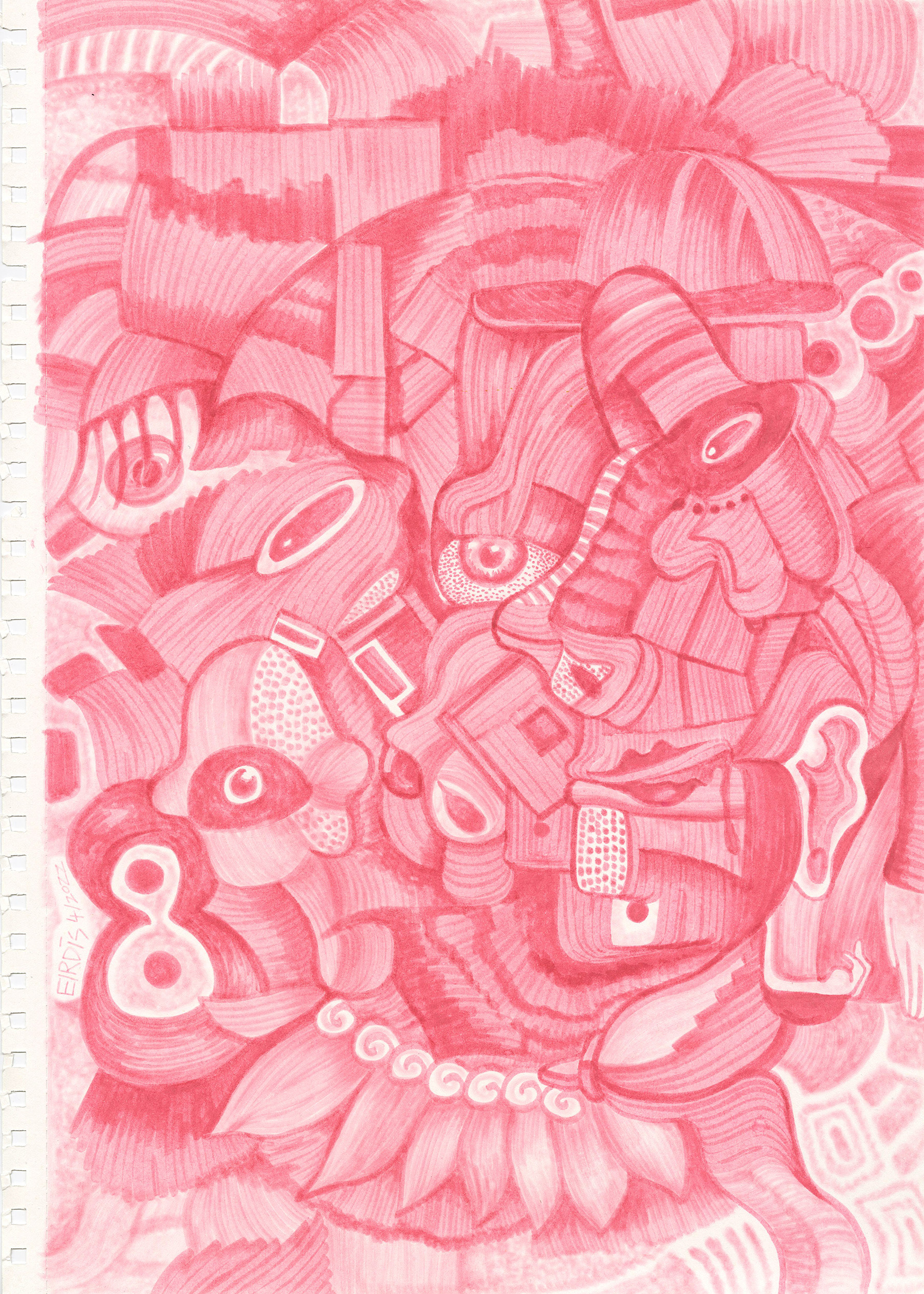 BUBBLE GUM - Pen on Paper - 2022 - 42 x 30cm