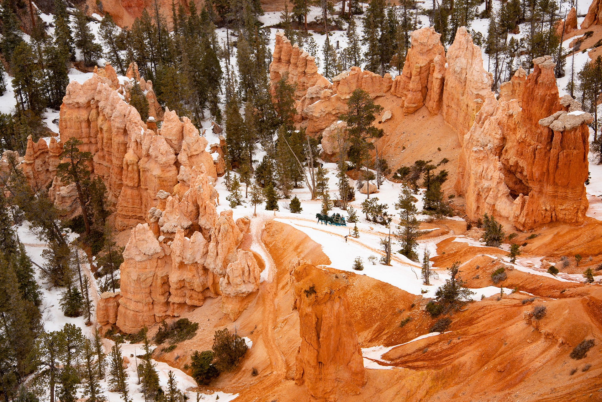 Snow in Bryce Canyon