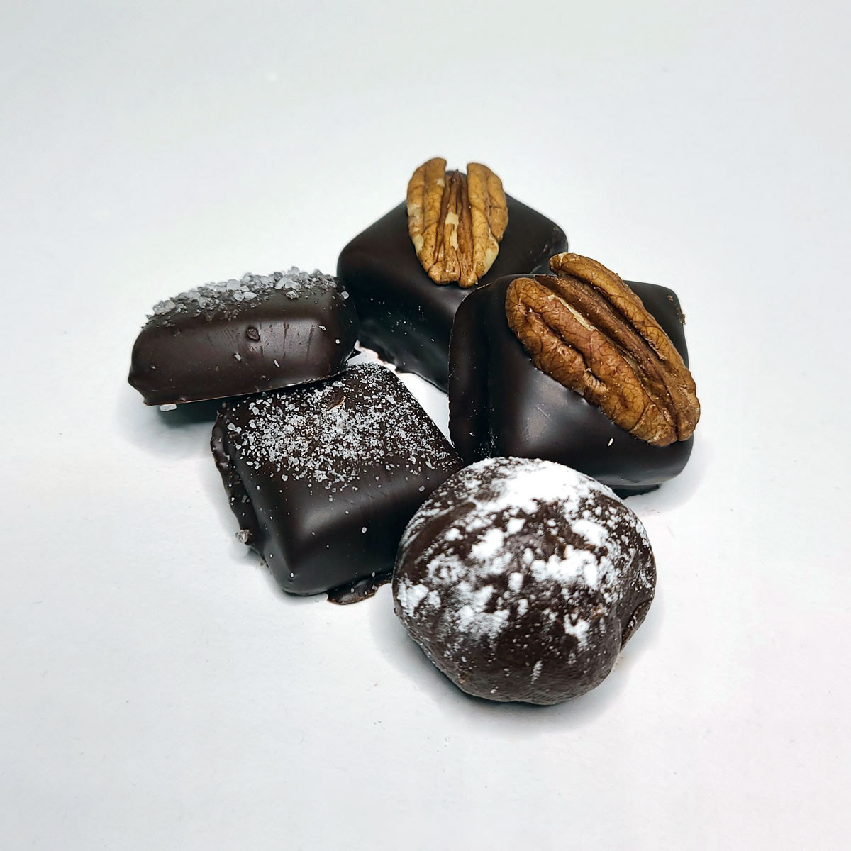 Shoppe-Made Sea-Salted Caramels, Rum-Fudge Bites, and Pecan Caramel Chews