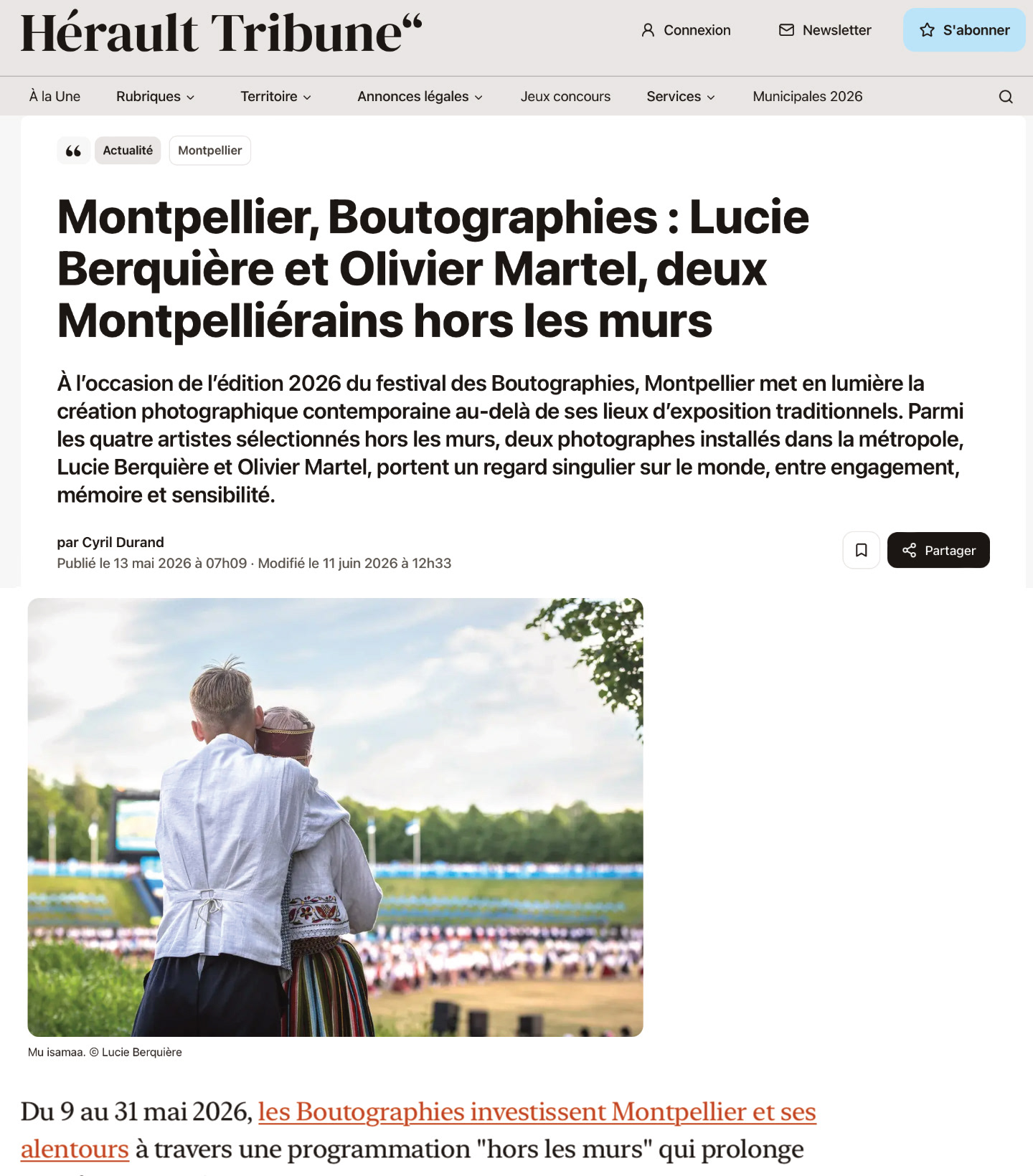https://echo-des-tribunes.com/herault-tribune/articles/montpellier-boutographies-lucie-berquiere-et-olivier-martel-deux-montpellierains-hors-les-murs