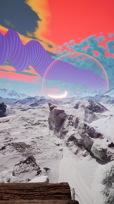 (2021). Expanded Spaces, Snow World. [Three-channel installation, HD video, stereo-sound, infinite loop]. Render view.