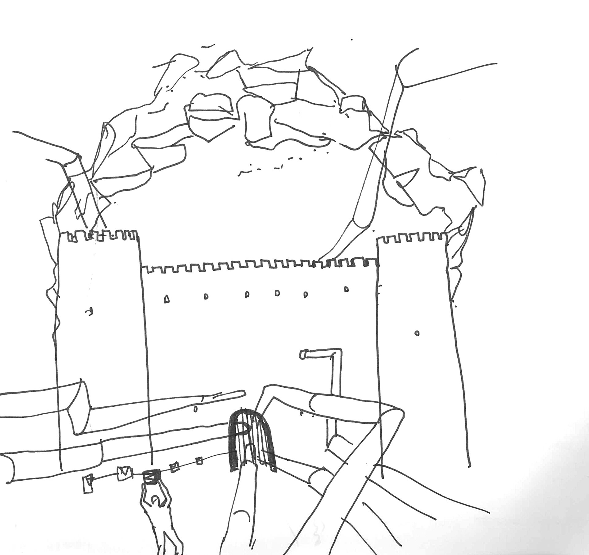 (2021). Lada's castle II. [Pen and ink on paper]. 210 × 297 mm.