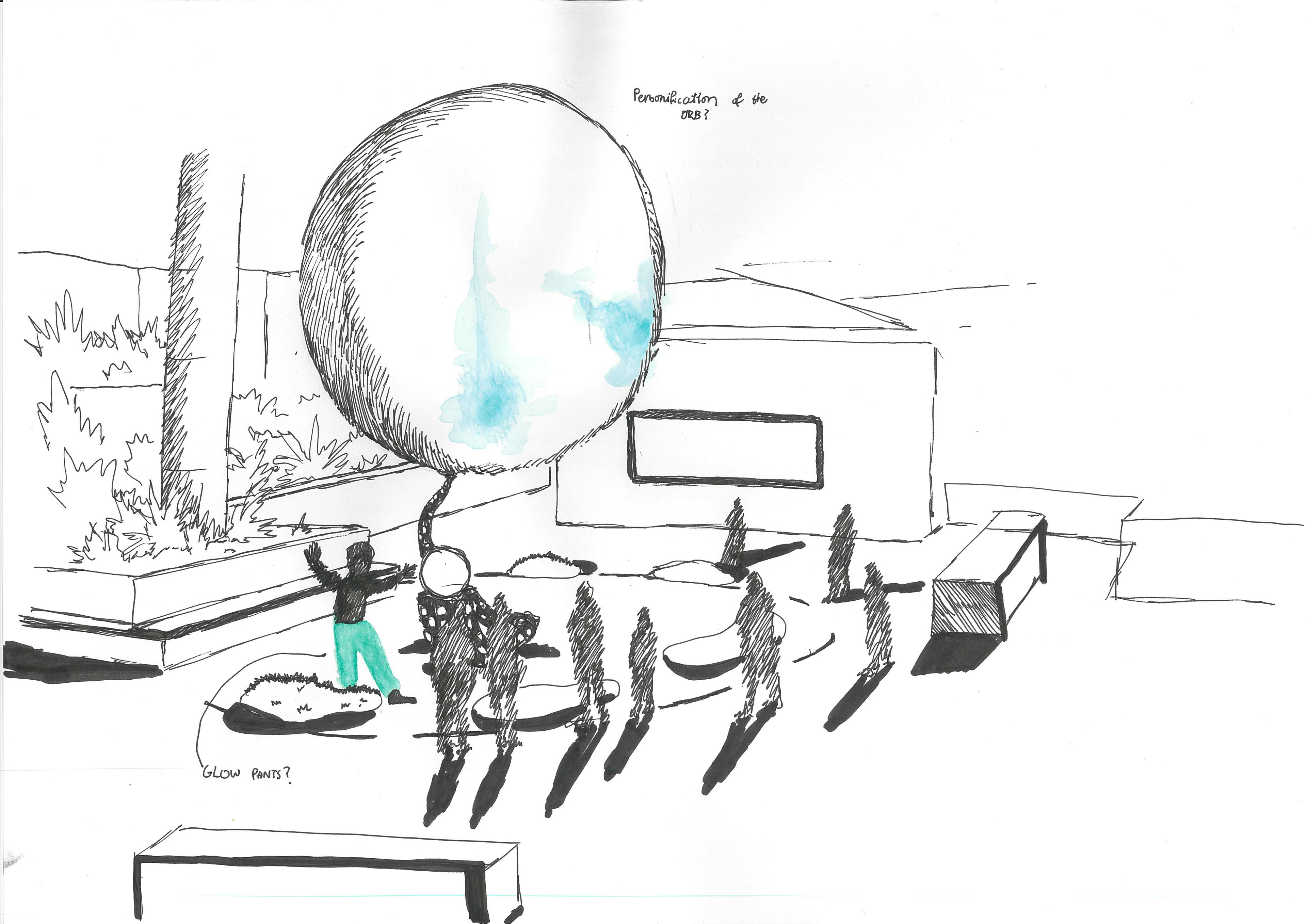 (2021). Sketch of the Mirror Sphere II. [Pen and ink on paper]. 210 × 297 mm.