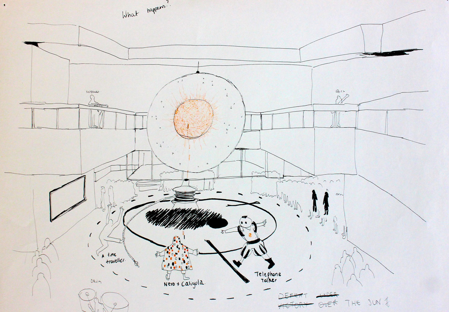 (2022). Sketch of the Mirror Sphere III. [Pen and ink on paper]. 210 × 297 mm.