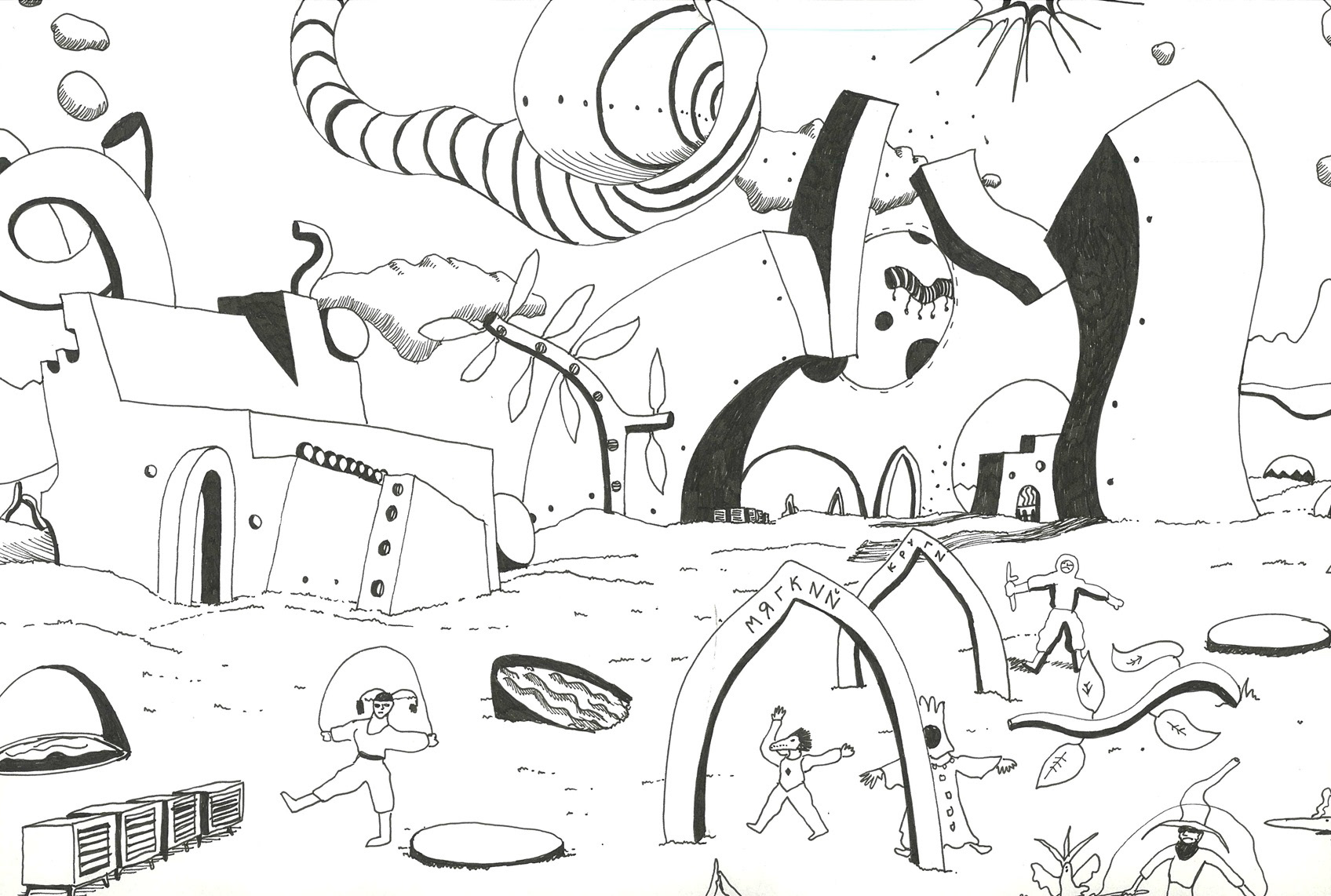 (2021). Proun world I. [Pen and Ink on paper]. 297 x 420 mm.