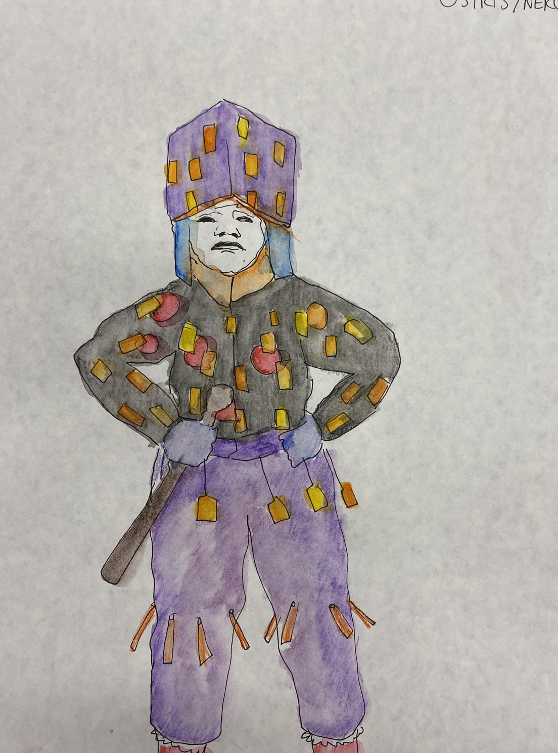 (2022). Nero costume design. [Pen and watercolour on paper]. 210 × 297 mm.