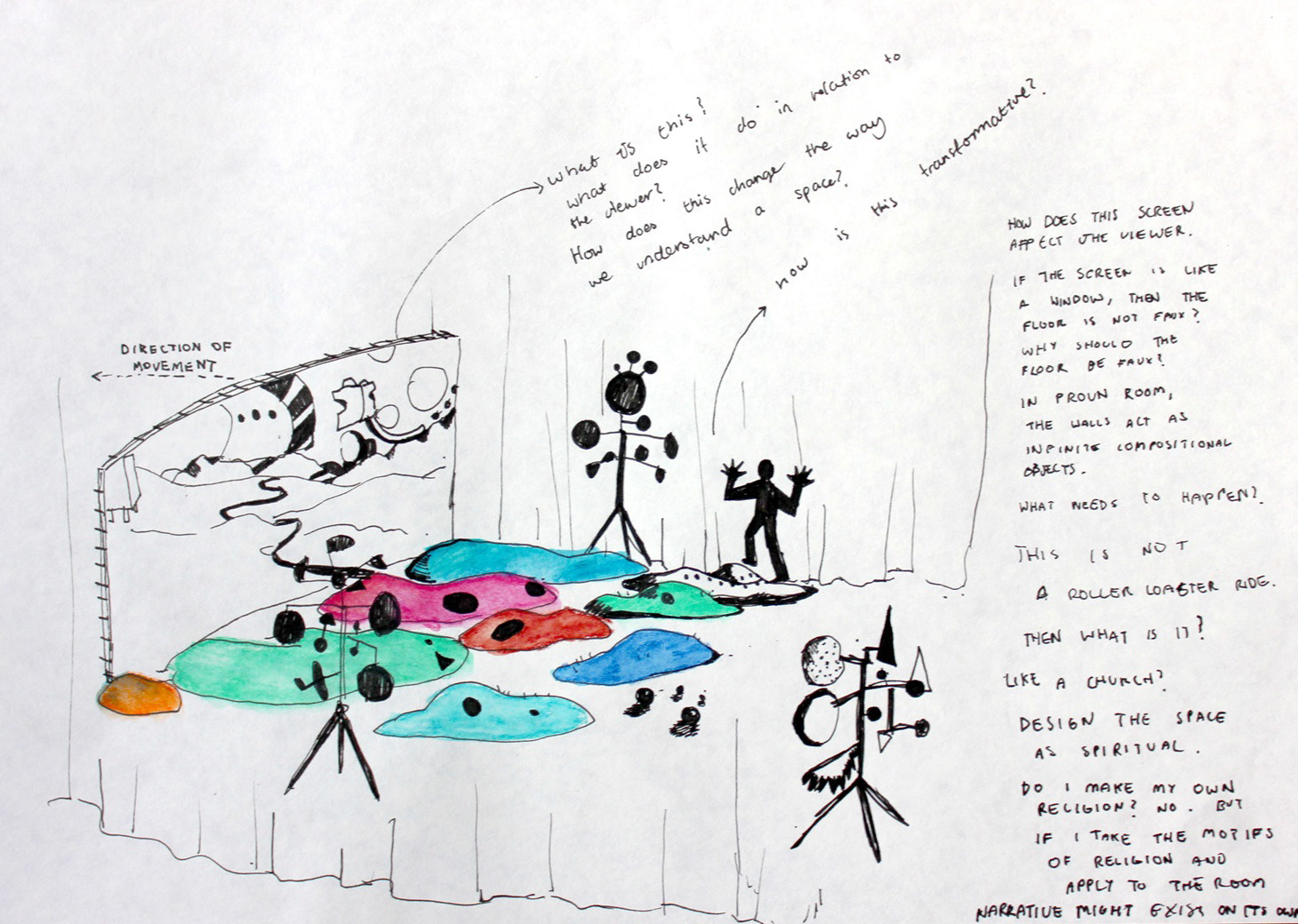 (2021). Spatial Expansions installation design II. [Pen and ink on paper]. 297 x 420 mm.