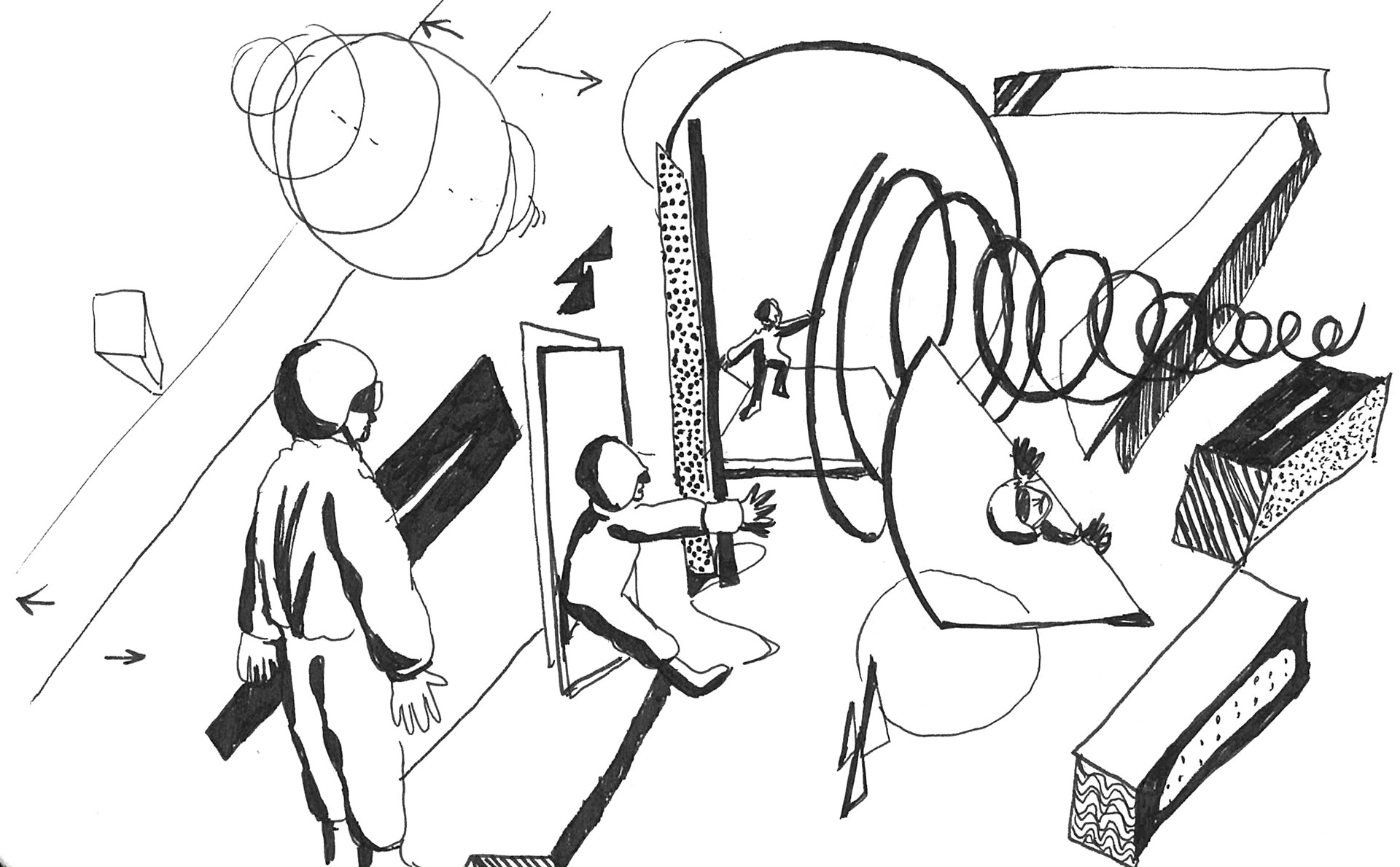 (2021). Gesamtkunstwerk suit world. [Pen and Ink on paper]. 297 x 420 mm.
