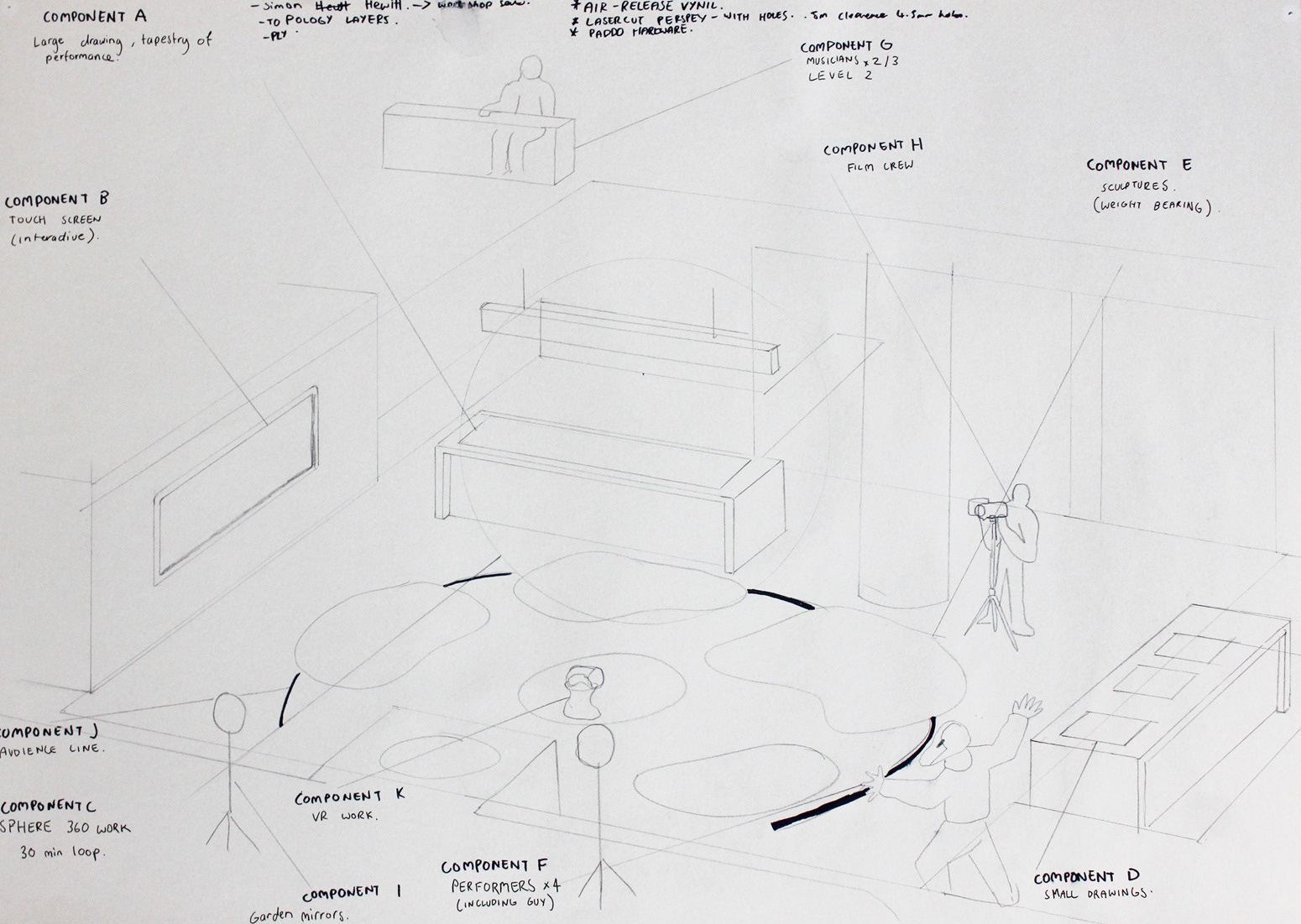 (2022). Component Plan for the Mirror Sphere. [Pen and ink on paper]. 210 × 297 mm.