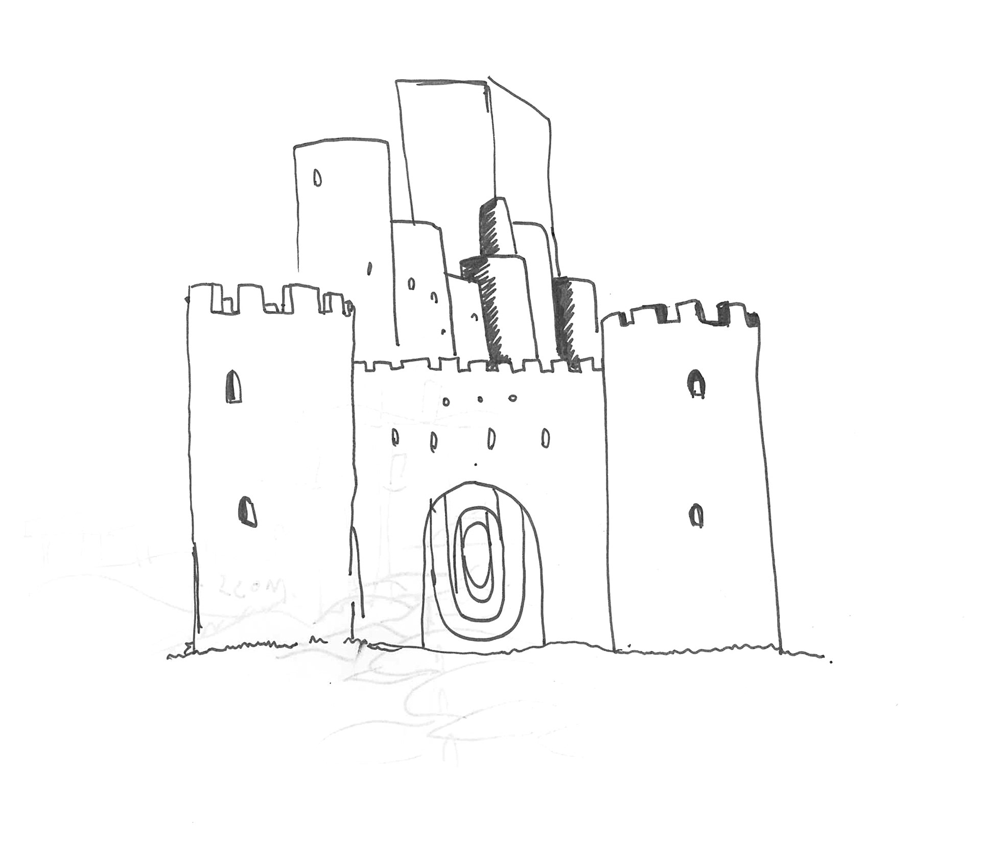 (2021). Lada's castle I. [Pen and ink on paper]. 210 × 297 mm.