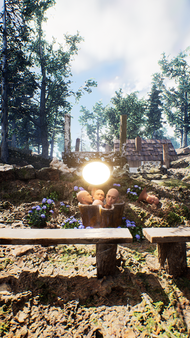 (2021). Expanded Spaces, Village World. [Three-channel installation, HD video, stereo-sound, infinite loop]. Render view.