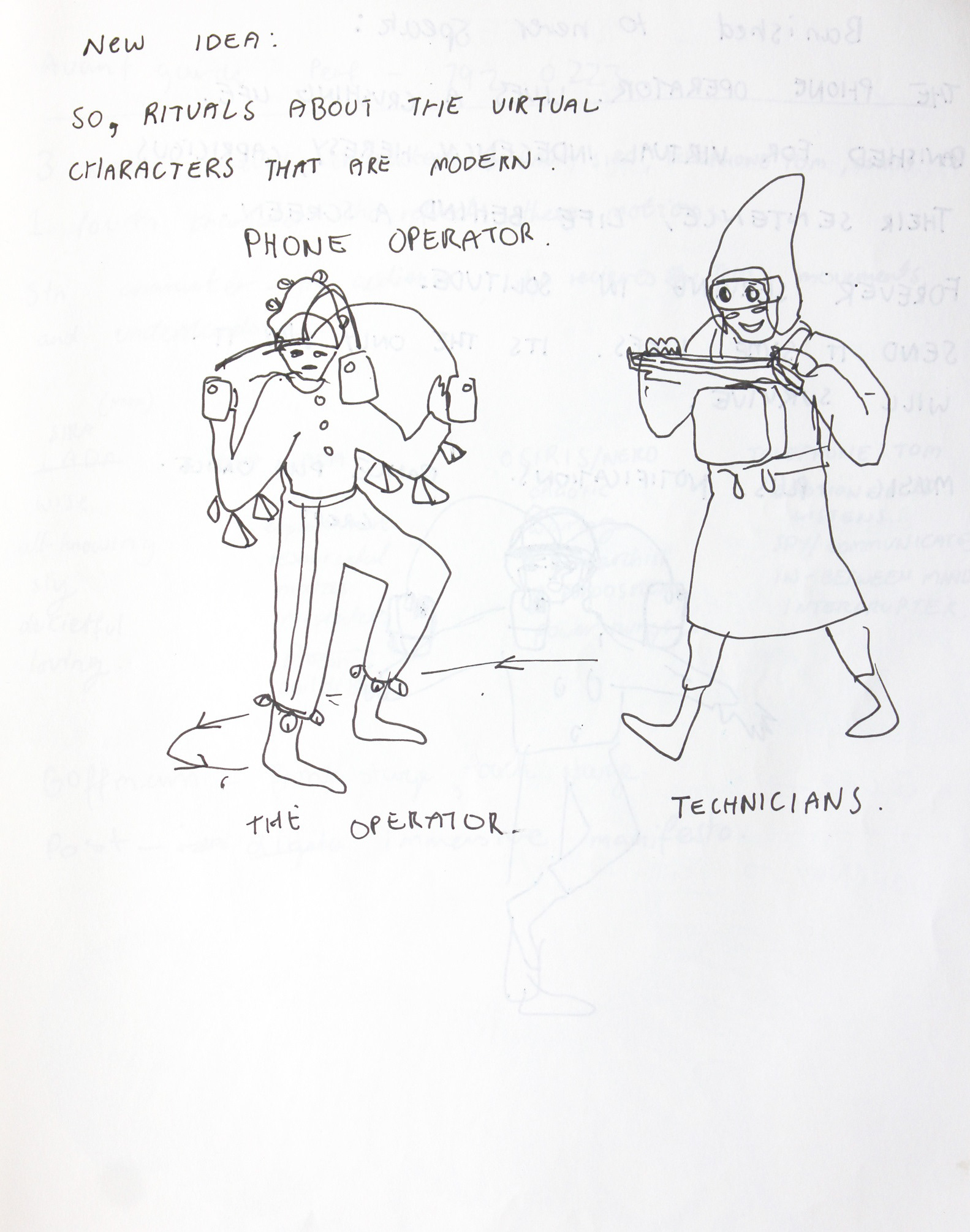 (2021). Sketch of the Operator and the Technician. [Pen and ink on paper]. 210 × 297 mm.