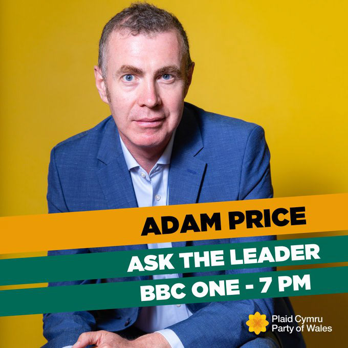 Social media asset for the leader of Plaid Cymru