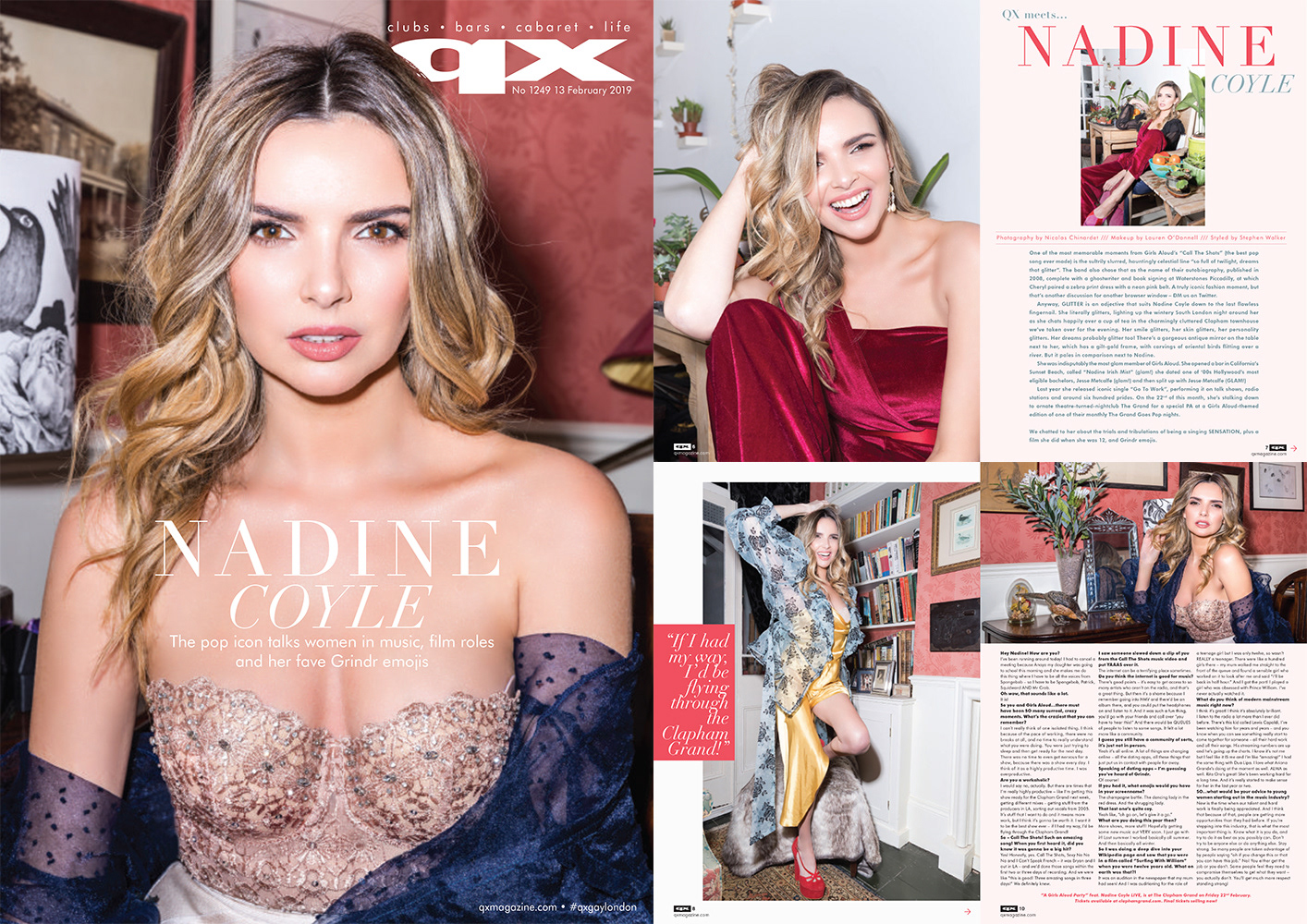 Cover story for QX Magazine 1249 featuring Nadine Coyle
