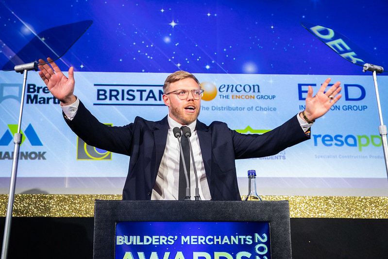 Rob Beckett hosting the Builders' Merchants Awards 2023