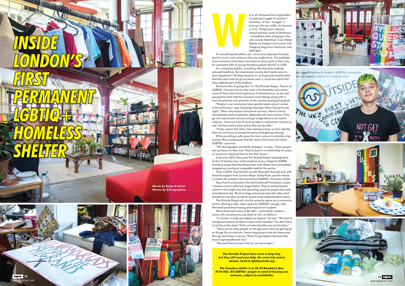 Two page spread in QX Magazine 1265